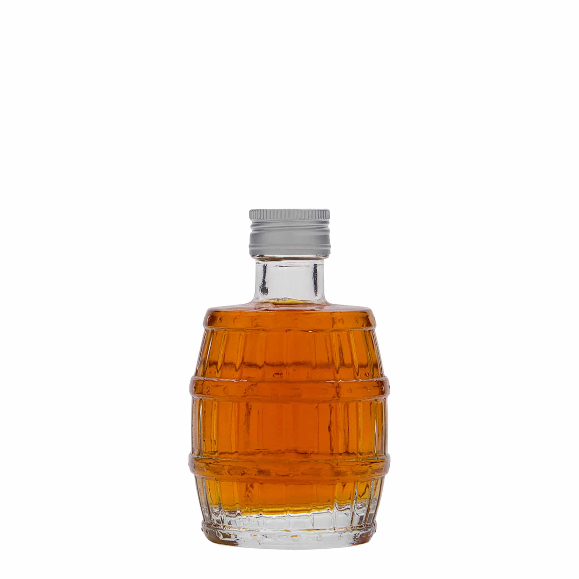 Glazen fles 'Vat', 100 ml, monding: PP 24