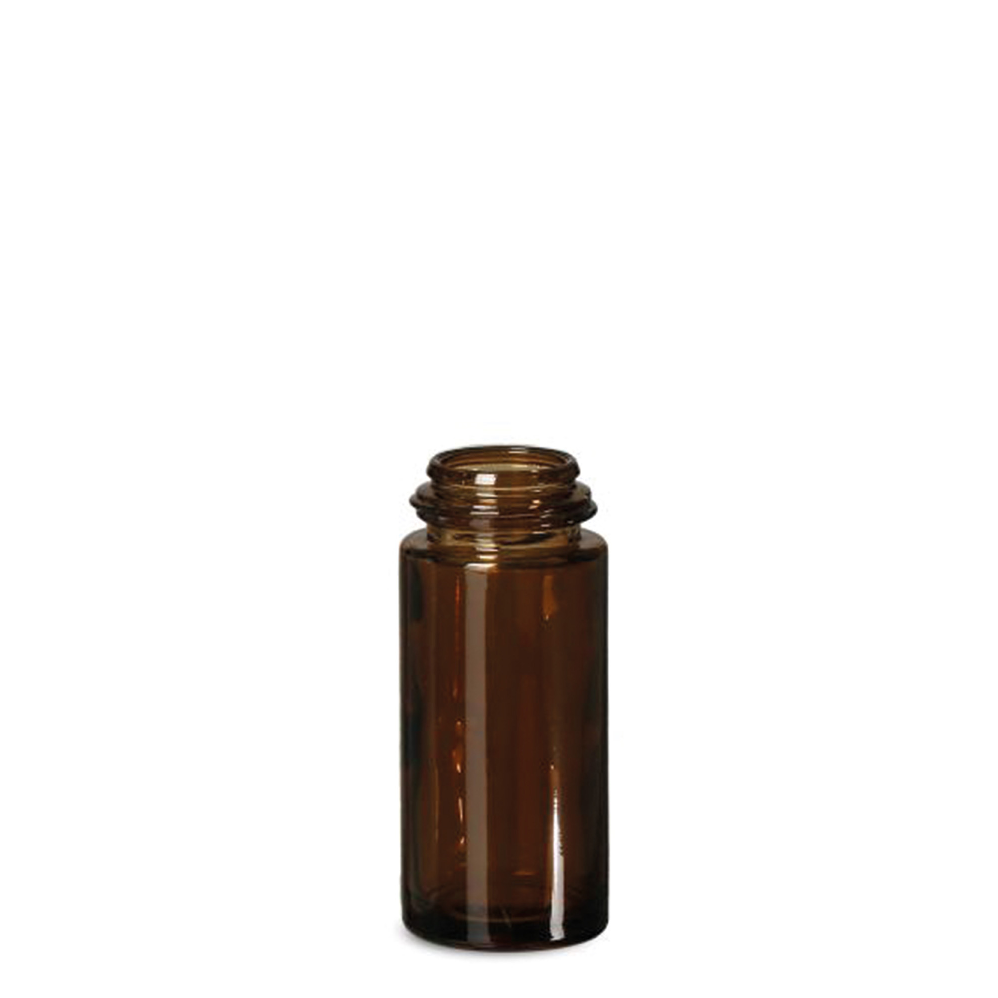50 ml roll-on fles, glas, bruin, opening: schroefdop