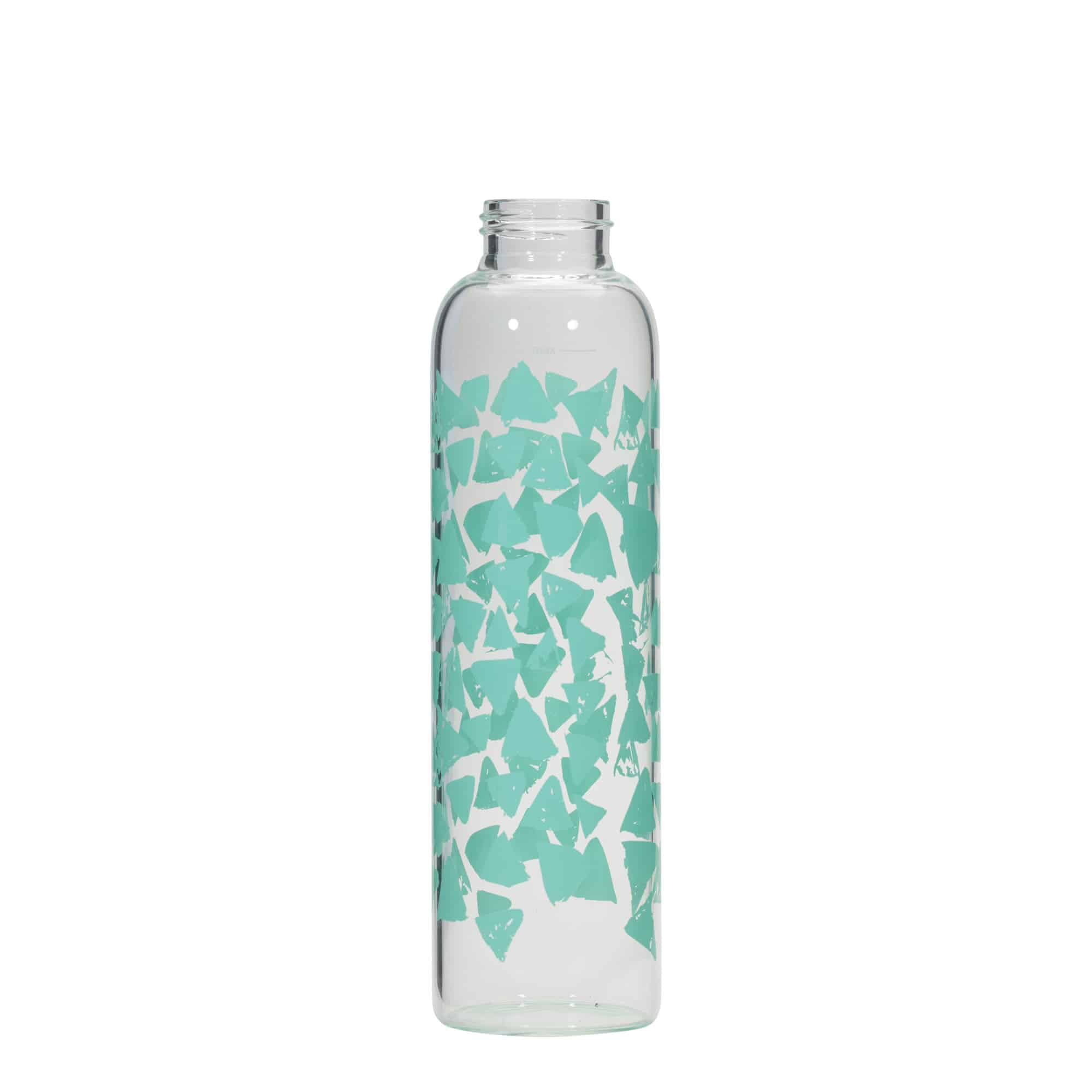 Gourde 500 ml 'Perseus', motif : triangles turquoise, bouchage: Bougage à vis