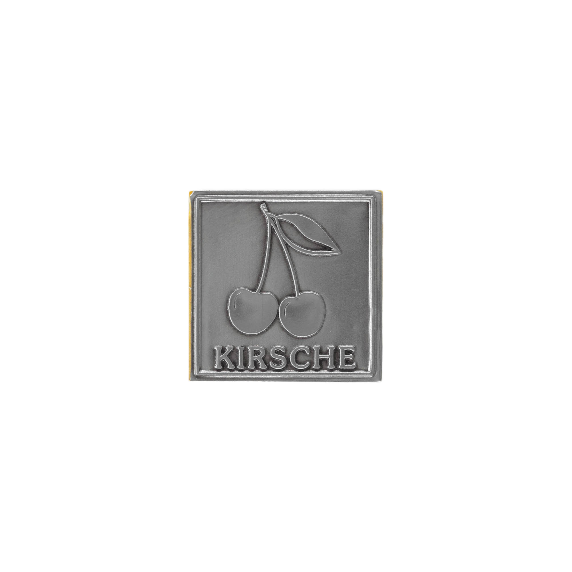 Étiquette en étain 'Cerise', carrée, métallique, argentée Étiquette en étain 'Cerise', carrée, métallique, argentée