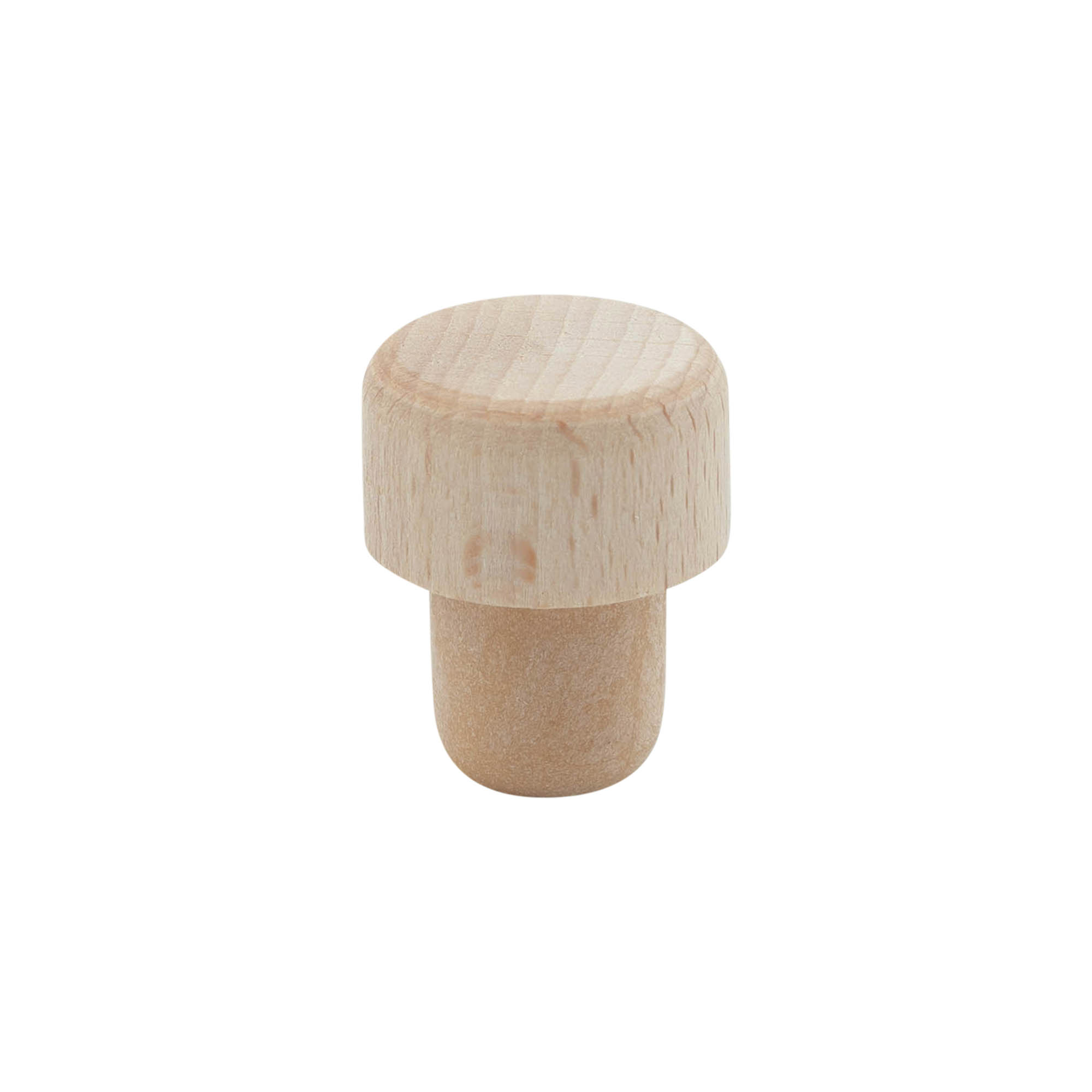 Dopkurk met doseeropening, 19 mm, kunststof-hout/kunststof, meerkleurig, voor monding: kurk