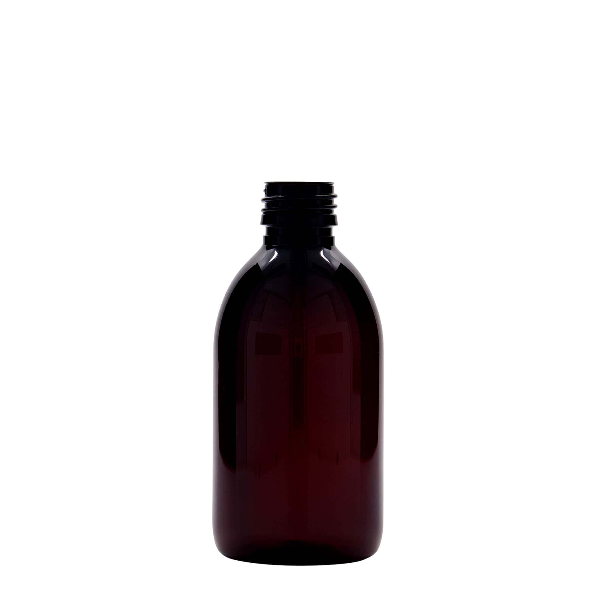 Pet-medicijnfles, 250 ml, bruin, kunststof, monding: PP 28