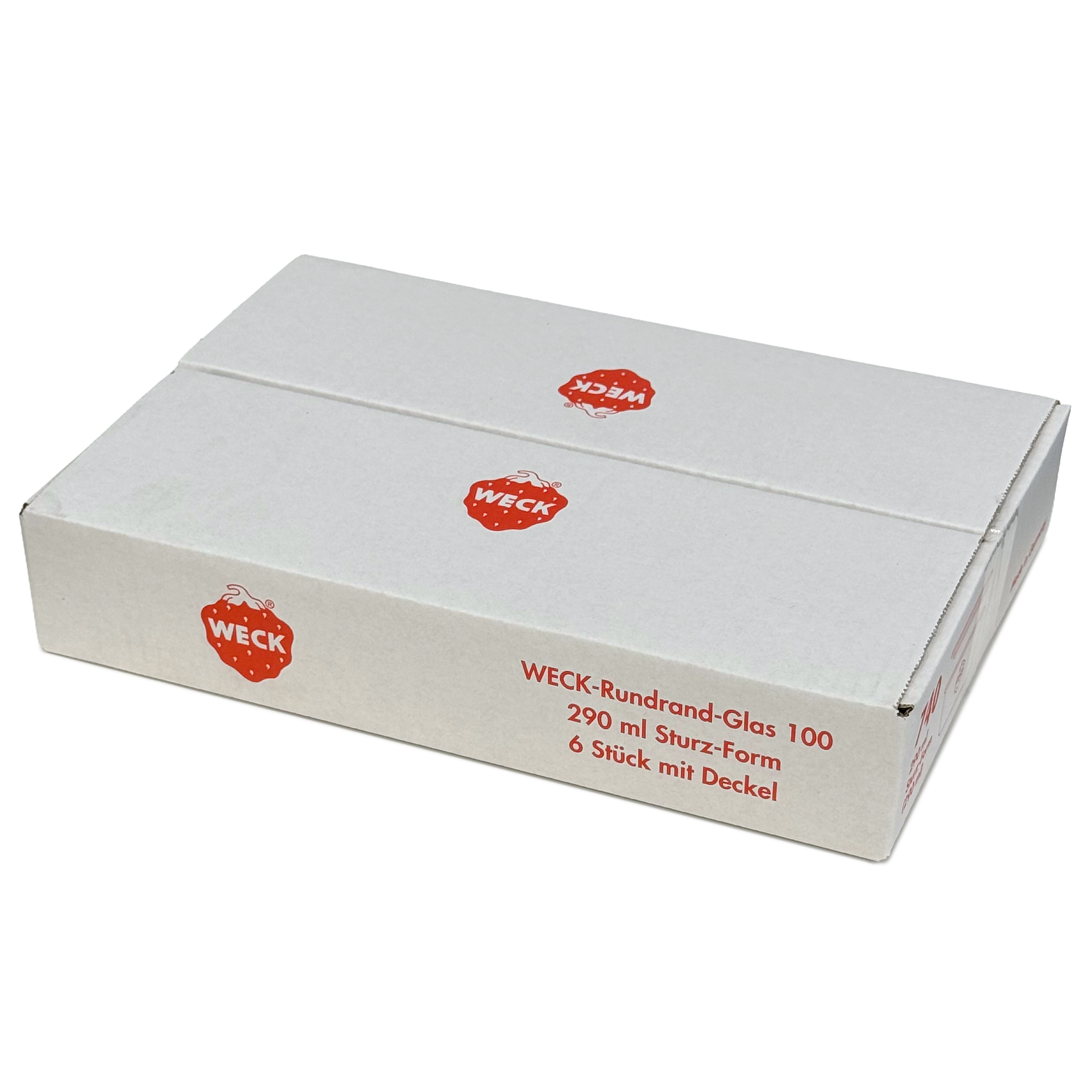 6x 290 ml bocal WECK à renversement plat avec couvercle en verre RR 100