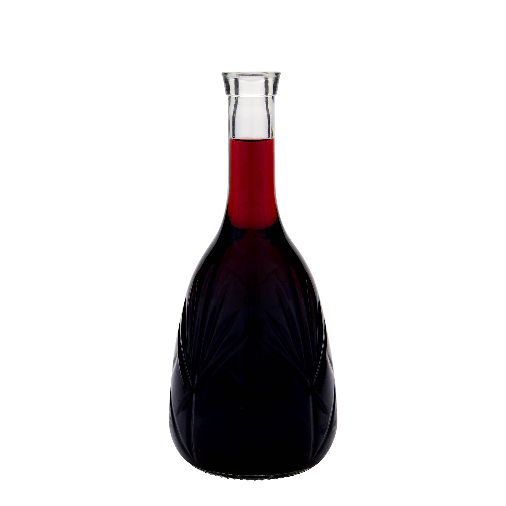 Glazen fles 'Reliefa', 1000 ml, monding: kurk Glazen fles 'Reliefa', 1000 ml, monding: kurk