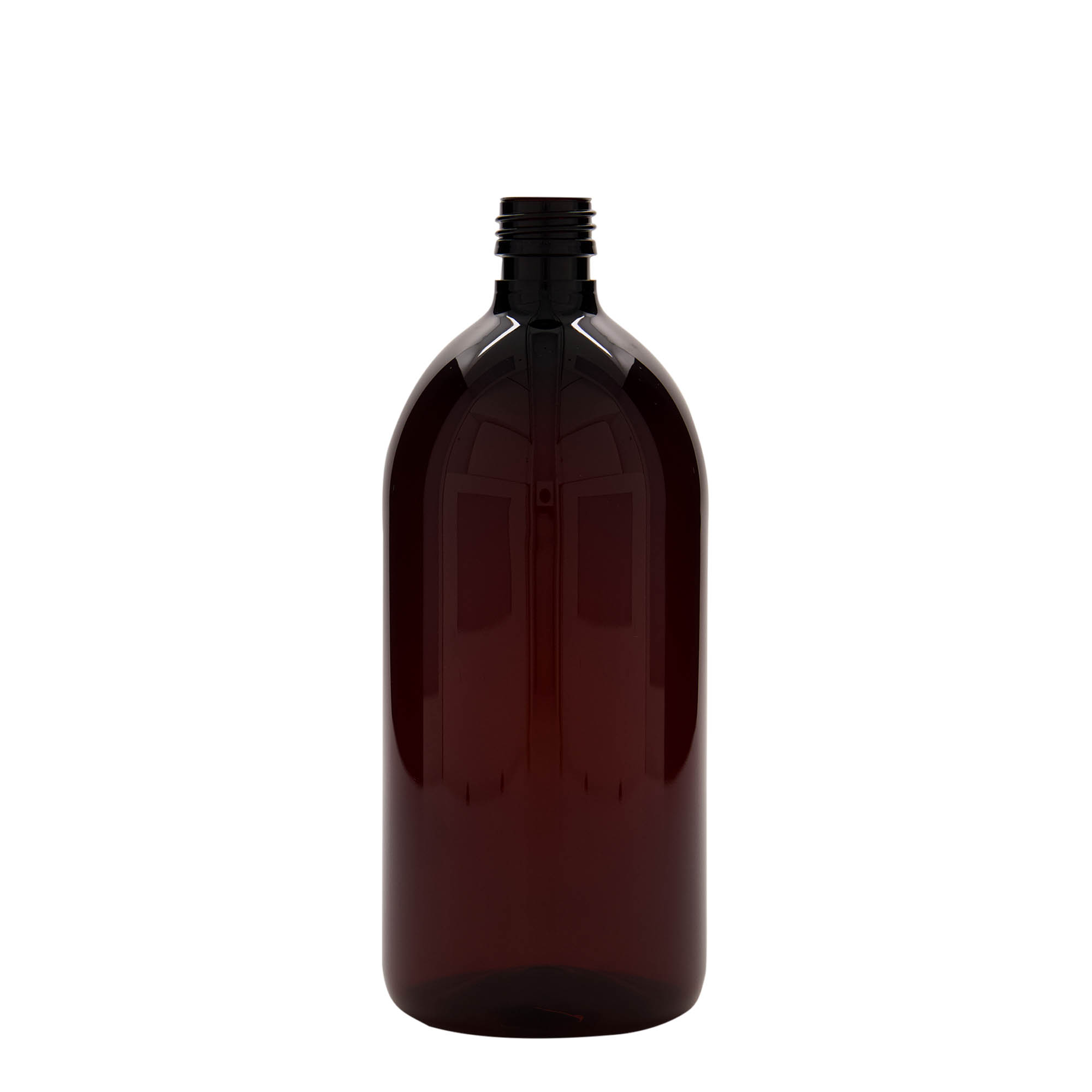 Pet-medicijnfles, 1000 ml, bruin, kunststof, monding: PP 28