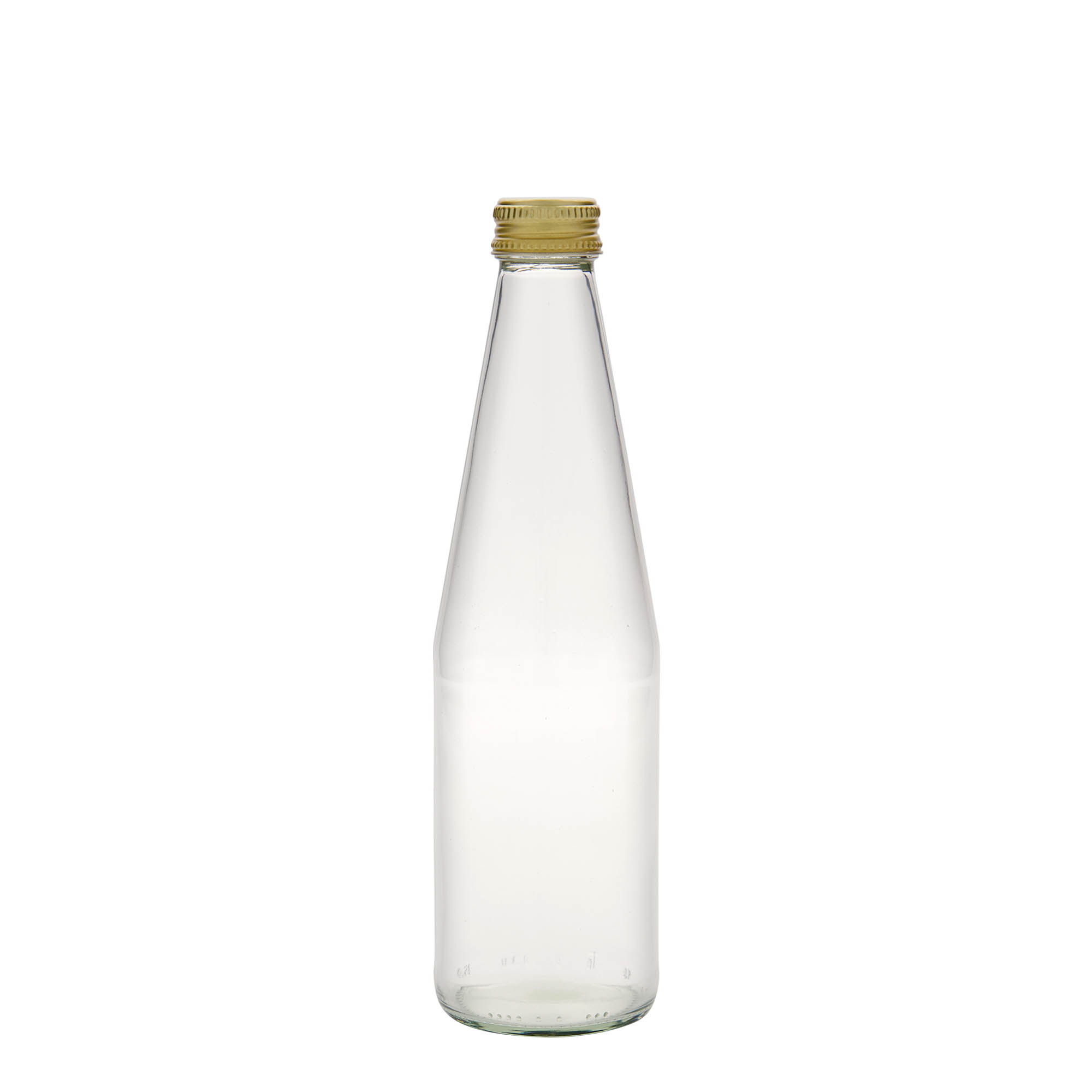 Bouteille universelle en forme de carotte 330 ml, verre, bouchage: PP 28 Bouteille universelle en forme de carotte 330 ml, verre, bouchage: PP 28