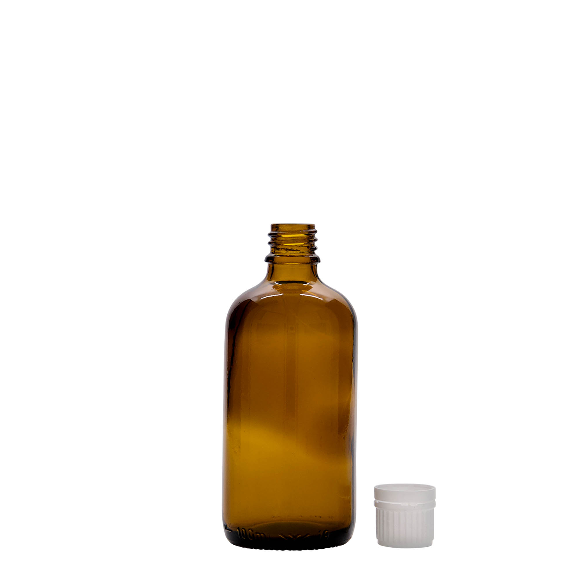 Medicijnfles, 100 ml, glas, bruin, monding: DIN 18 Medicijnfles, 100 ml, glas, bruin, monding: DIN 18