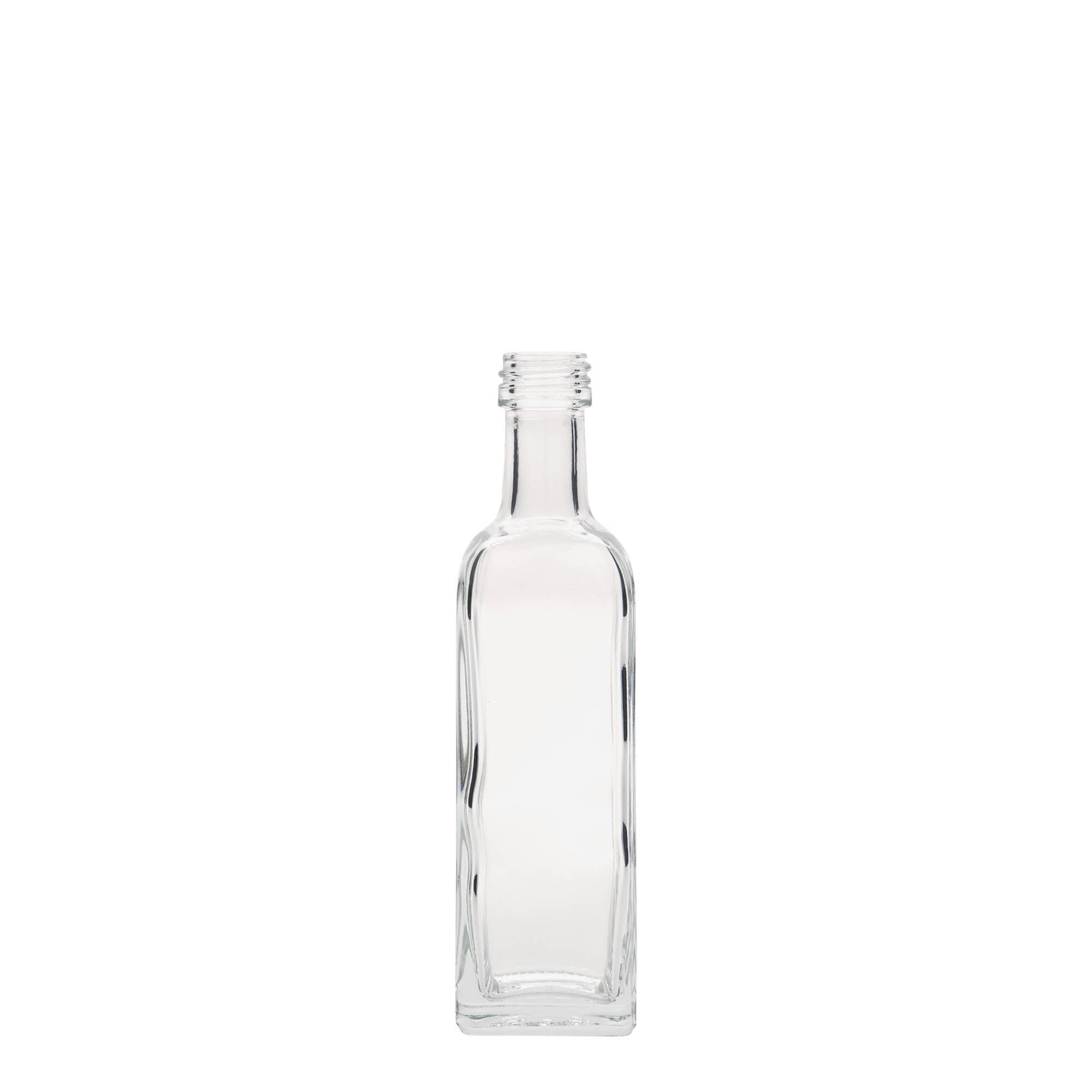 Bouteille en verre 60 ml « Marasca », carrée, bouchage: PP 18