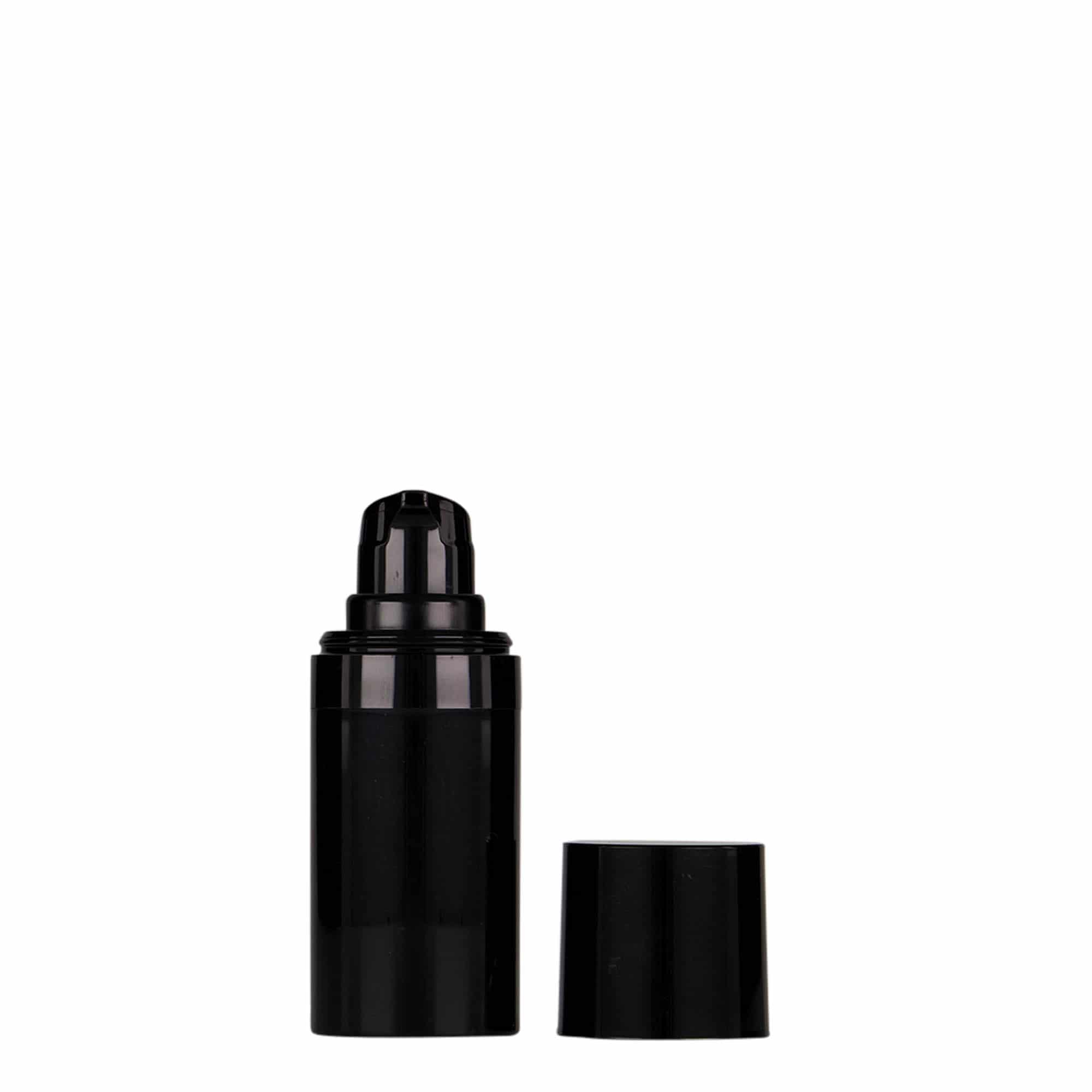 Flacon airless 15 ml 'Micro', plastique PP, noir