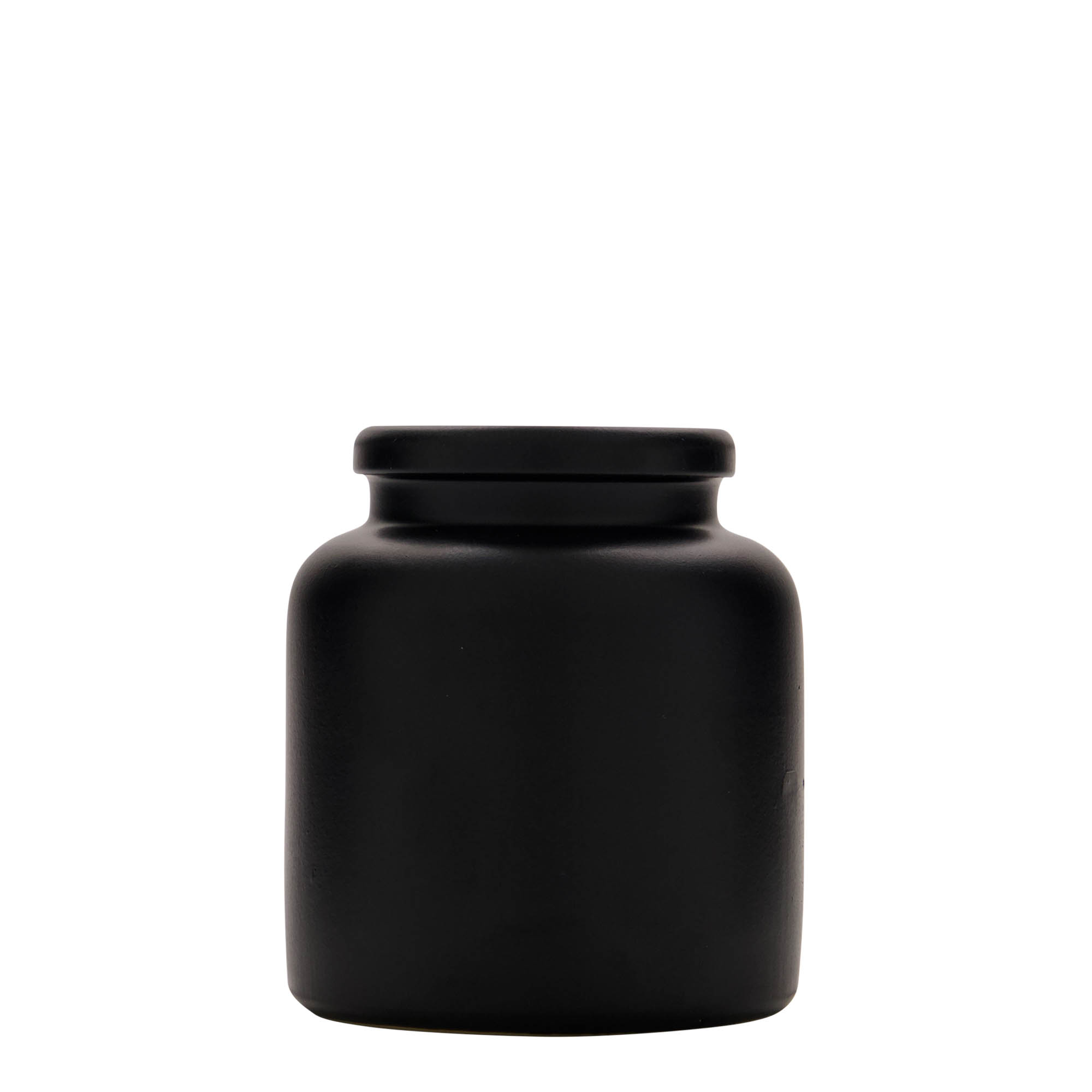 Steengoed pot, 270 ml, keramiek, zwart, monding: stulpdeksel Steengoed pot, 270 ml, keramiek, zwart, monding: stulpdeksel