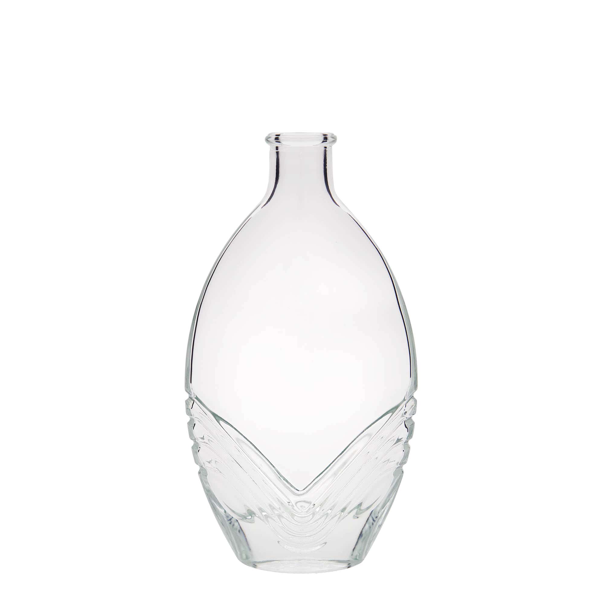 Glazen fles 'Florence', 200 ml, ovaal, monding: kurk Glazen fles 'Florence', 200 ml, ovaal, monding: kurk