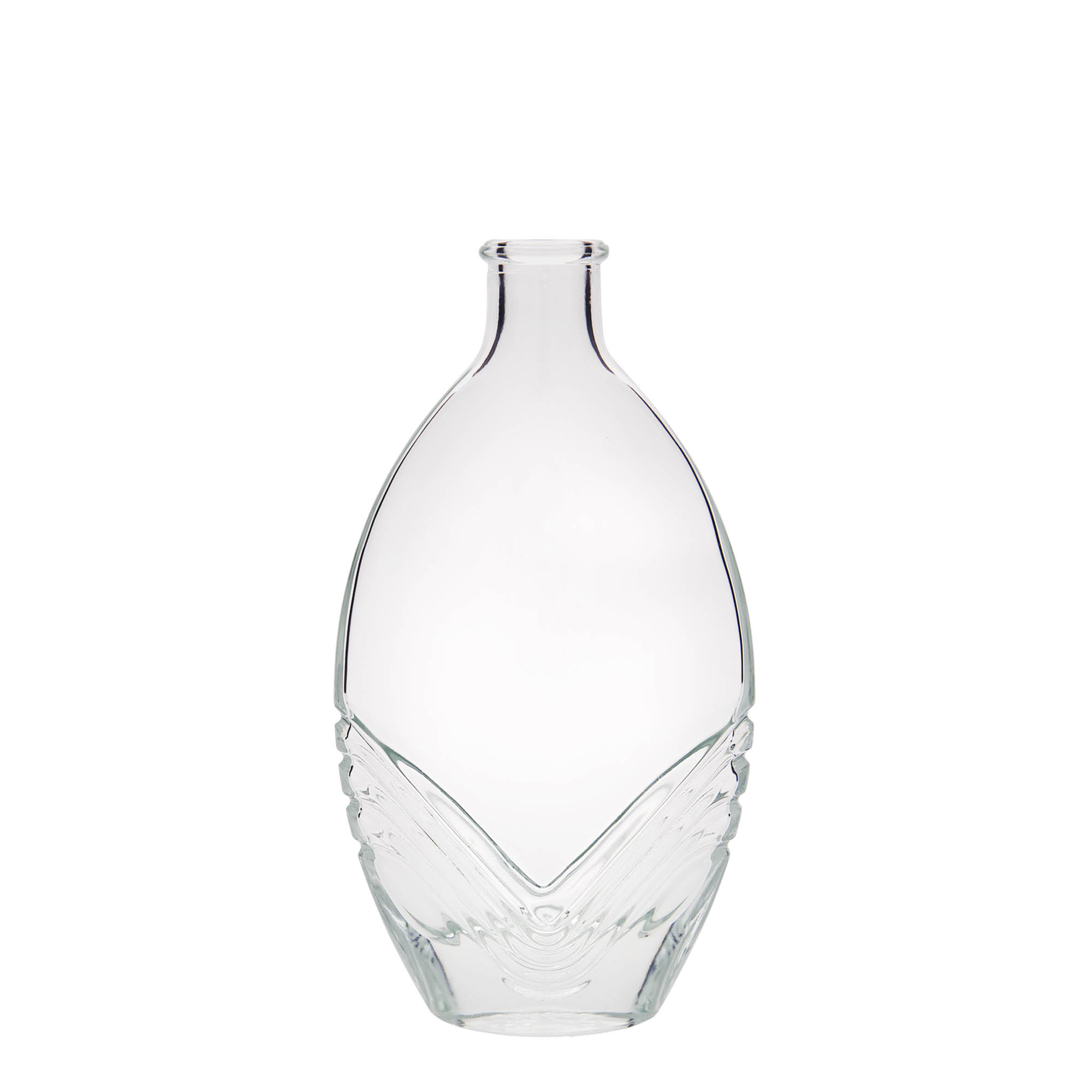 Glazen fles 'Florence', 200 ml, ovaal, monding: kurk Glazen fles 'Florence', 200 ml, ovaal, monding: kurk