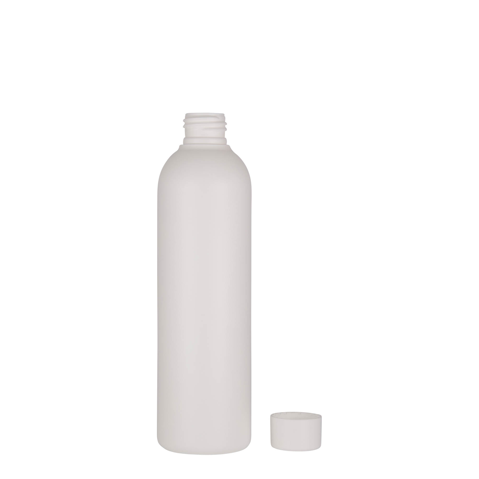 Plastic fles 'Tuffy', 250 ml, HDPE, wit, monding: 24/410
