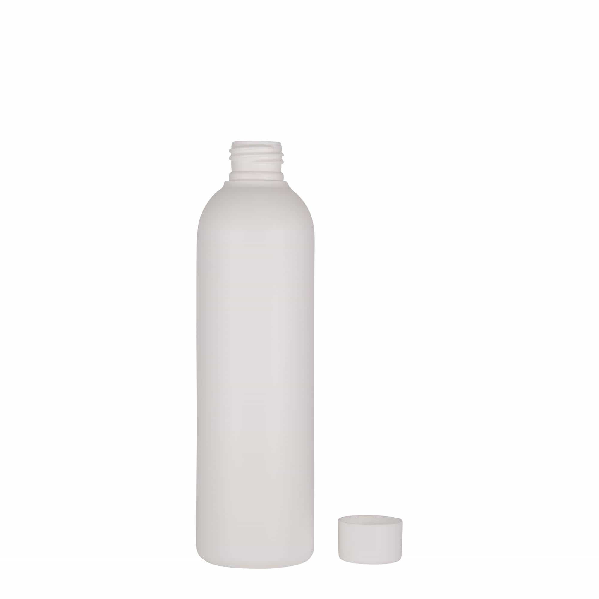 Bouteille en plastique 250 ml 'Tuffy', PEHD, blanche, bouchage: 24/410