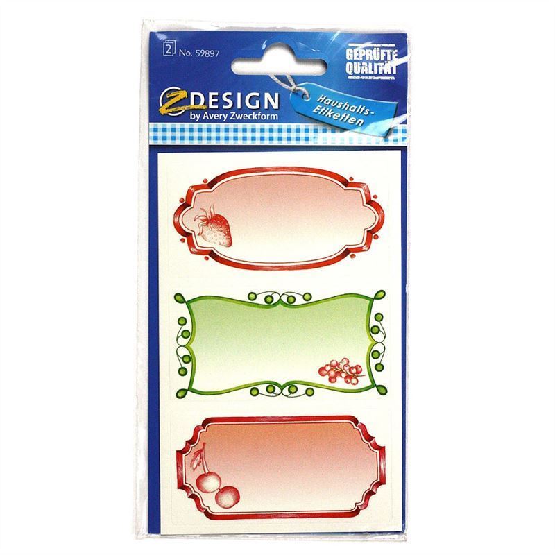 Zweckform etiketten 'Vruchten', rechthoekig, papier, meerkleurig Zweckform etiketten 'Vruchten', rechthoekig, papier, meerkleurig