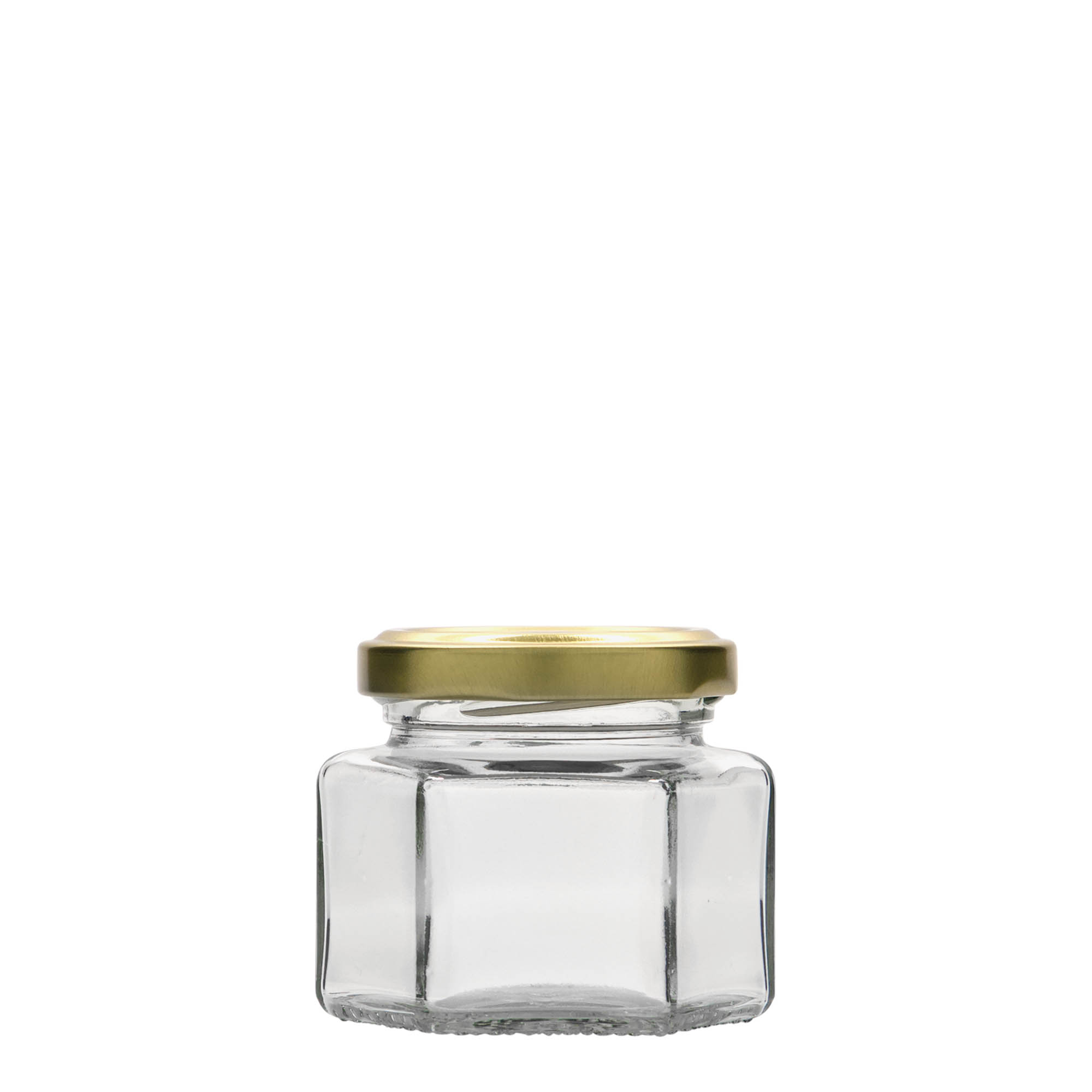 Bocal hexagonal 106 ml, bouchage: Twist-Off (TO 53) Bocal hexagonal 106 ml, bouchage: Twist-Off (TO 53)