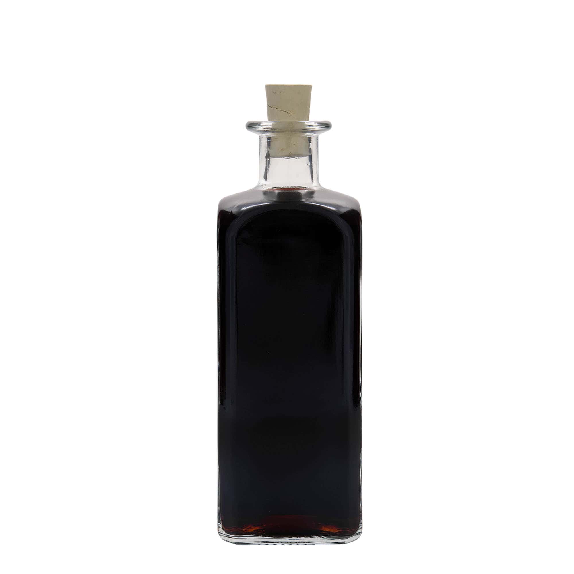 Bouteille en verre apothicaire 'Carré', carrée 500 ml, bouchage: bouchon