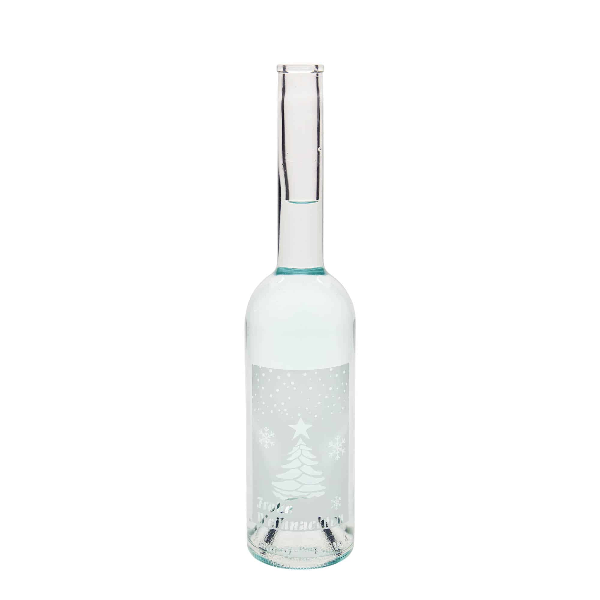 Bouteille en verre 500 ml 'Opera', motif : Noël blanc, bouchage: bouchon