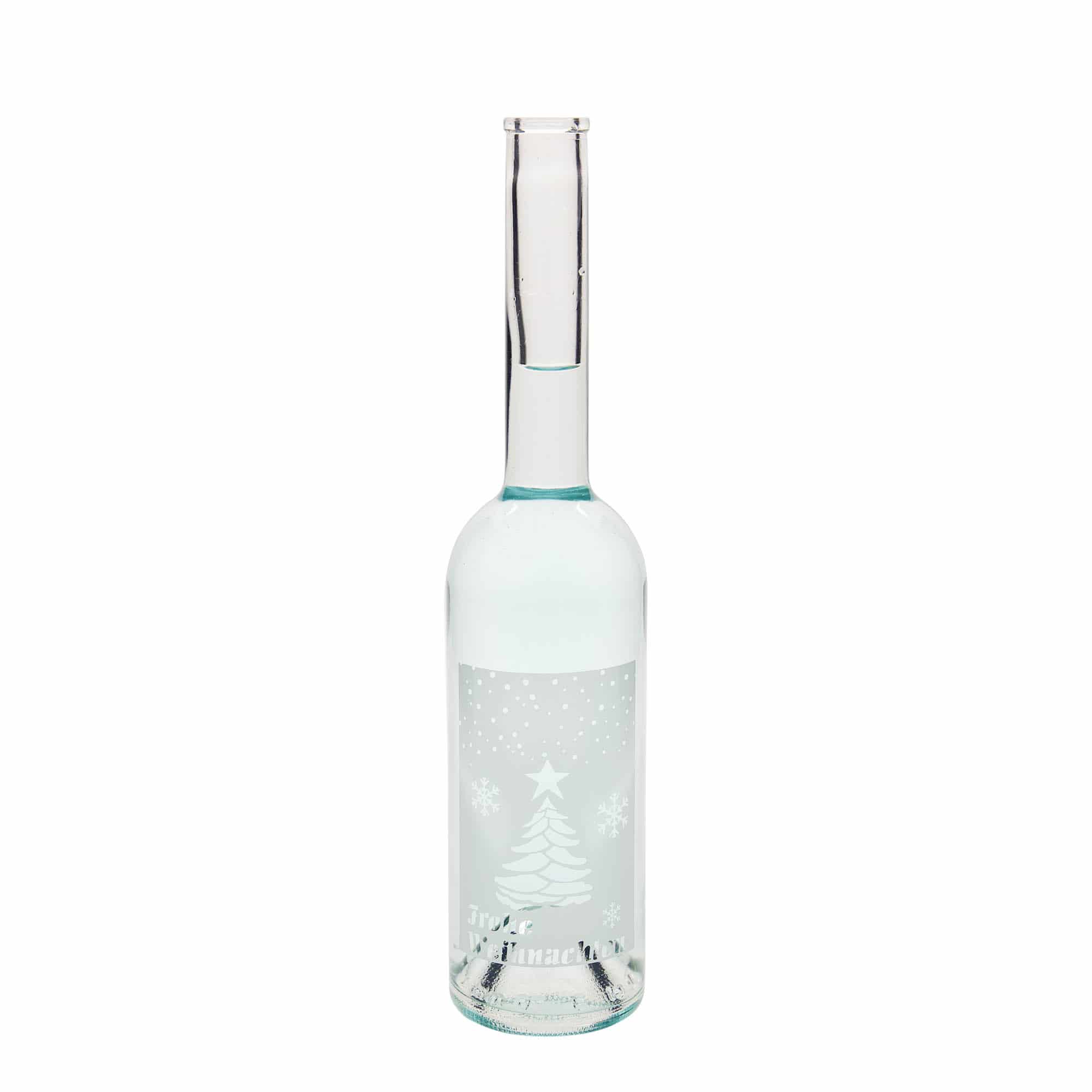 Bouteille en verre 500 ml 'Opera', motif : Noël blanc, bouchage: bouchon