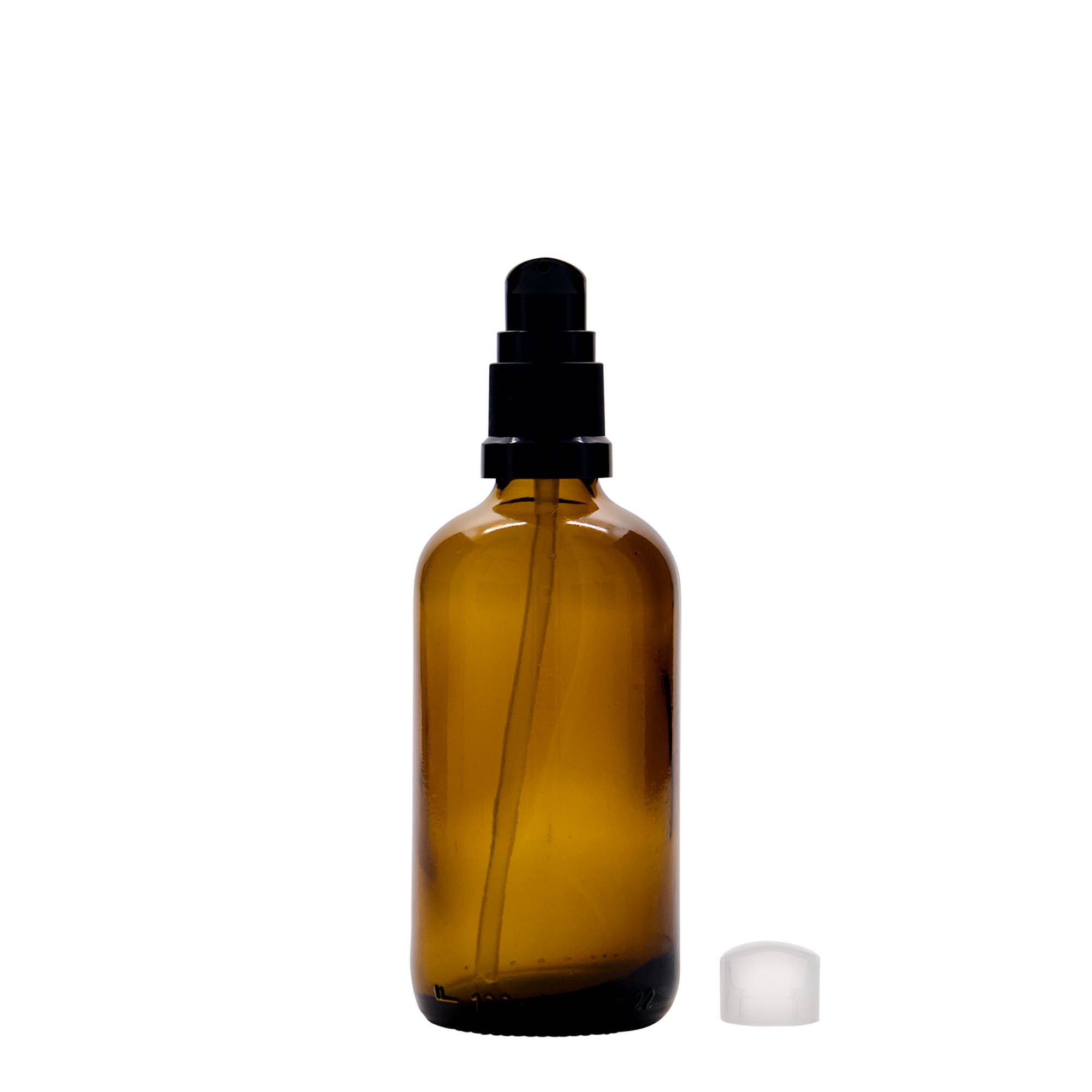 Flacon pharmaceutique 100 ml avec pompe de lotion, verre, brun, bouchage: DIN 18 Flacon pharmaceutique 100 ml avec pompe de lotion, verre, brun, bouchage: DIN 18