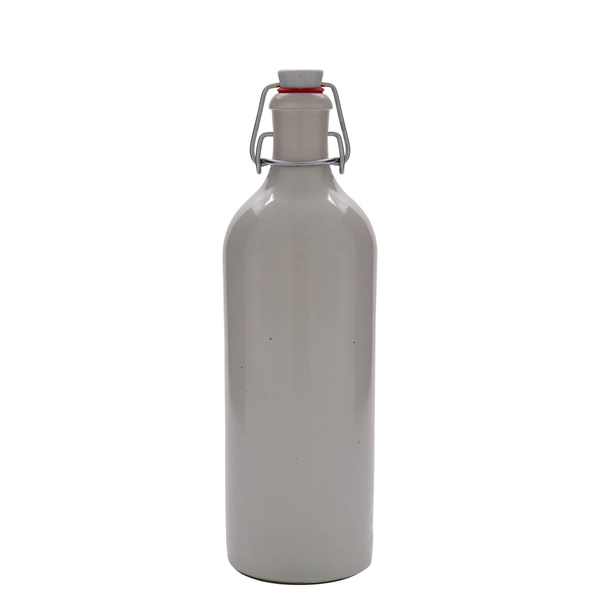 Chope en terre cuite 750 ml, grès, blanc, bouchage: bouchon mécanique Chope en terre cuite 750 ml, grès, blanc, bouchage: bouchon mécanique