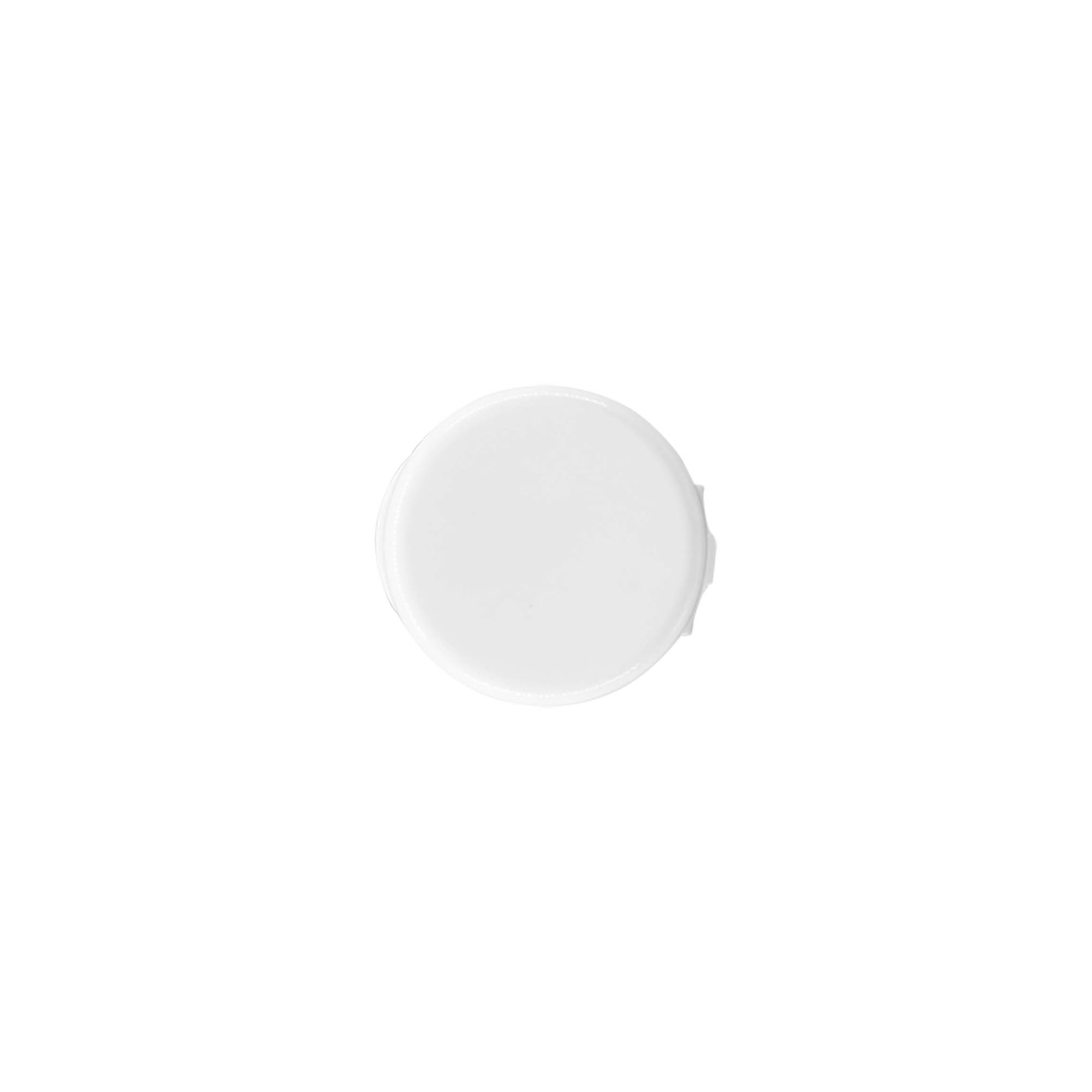 Bouchon à vis avec charnière, plastique PP blanc, pour goulot : 24/410