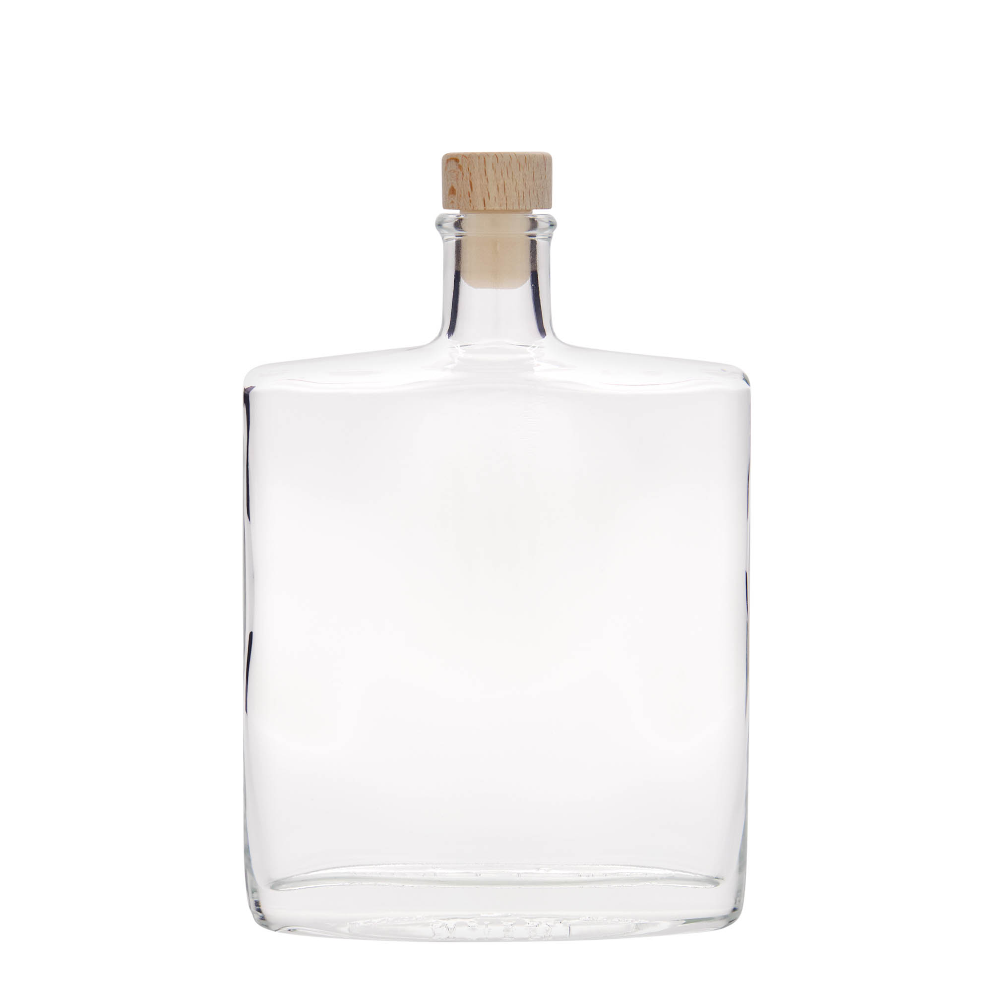 Glazen fles 'Zorbas', 500 ml, ovaal, monding: kurk Glazen fles 'Zorbas', 500 ml, ovaal, monding: kurk
