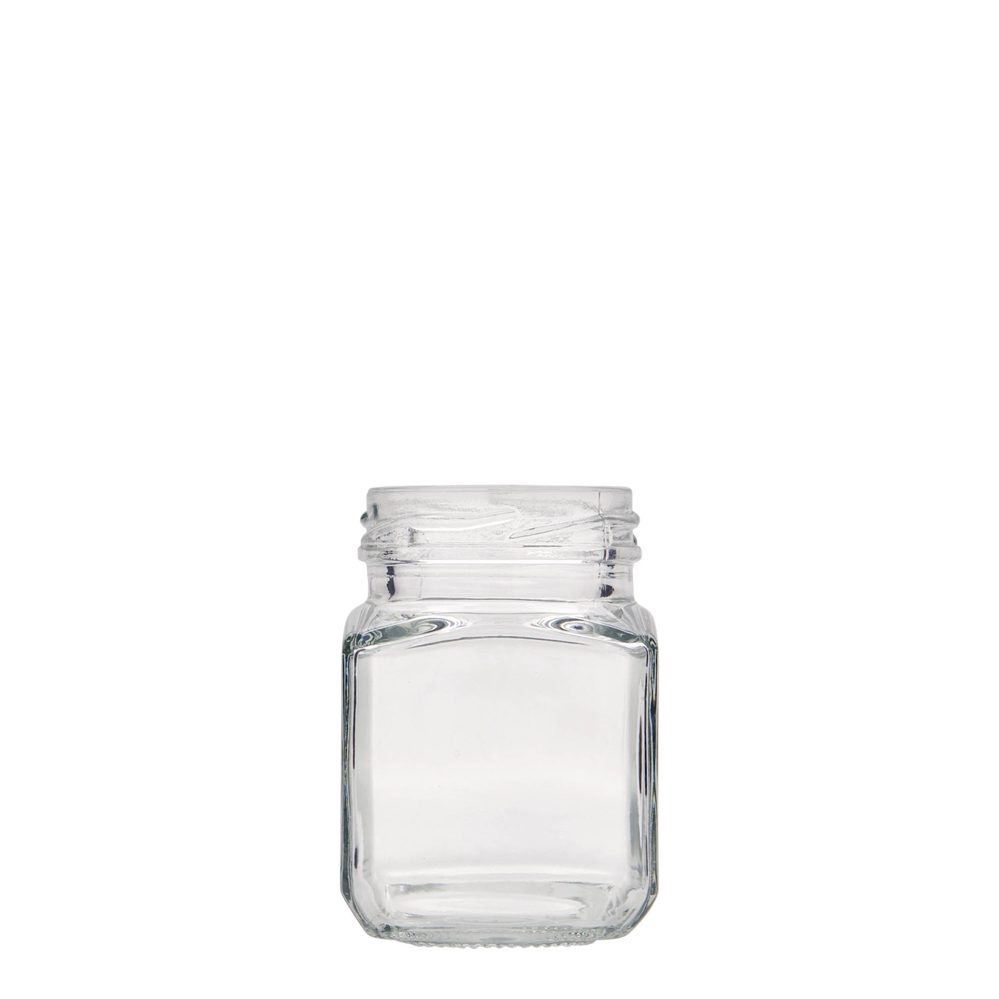 Vierkante pot, 106 ml, monding: twist-off (TO 48) Vierkante pot, 106 ml, monding: twist-off (TO 48)