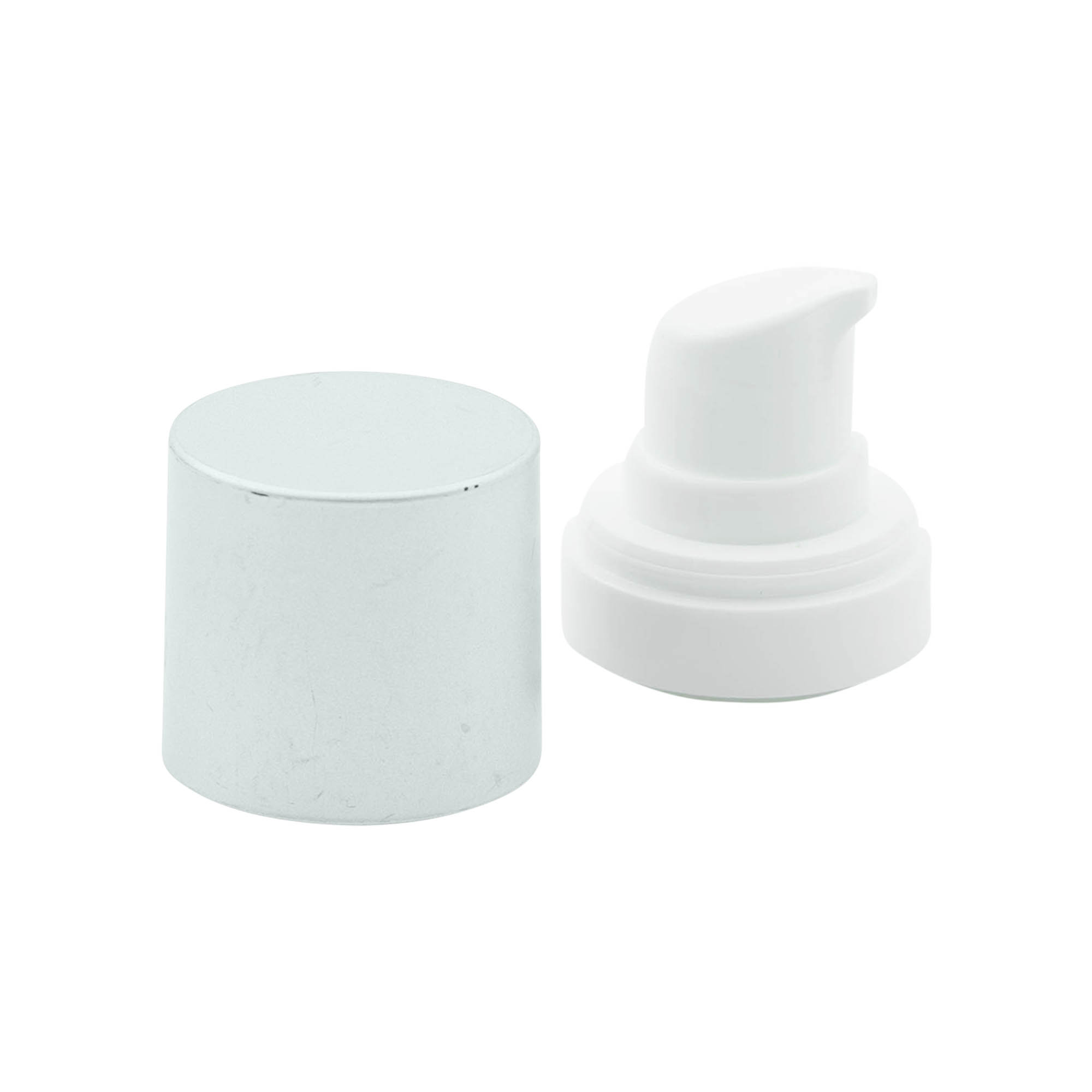 Flacon airless tête de pompe 'Micro', plastique PP, argenté