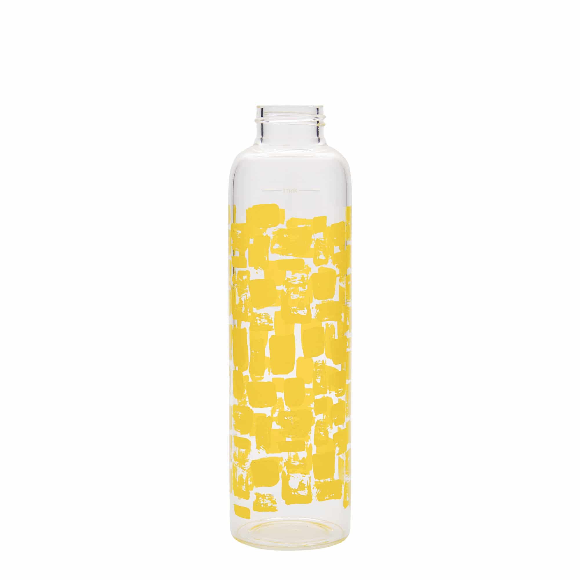 Gourde 500 ml 'Perseus', motif : rectangles jaunes, bouchage: Bougage à vis