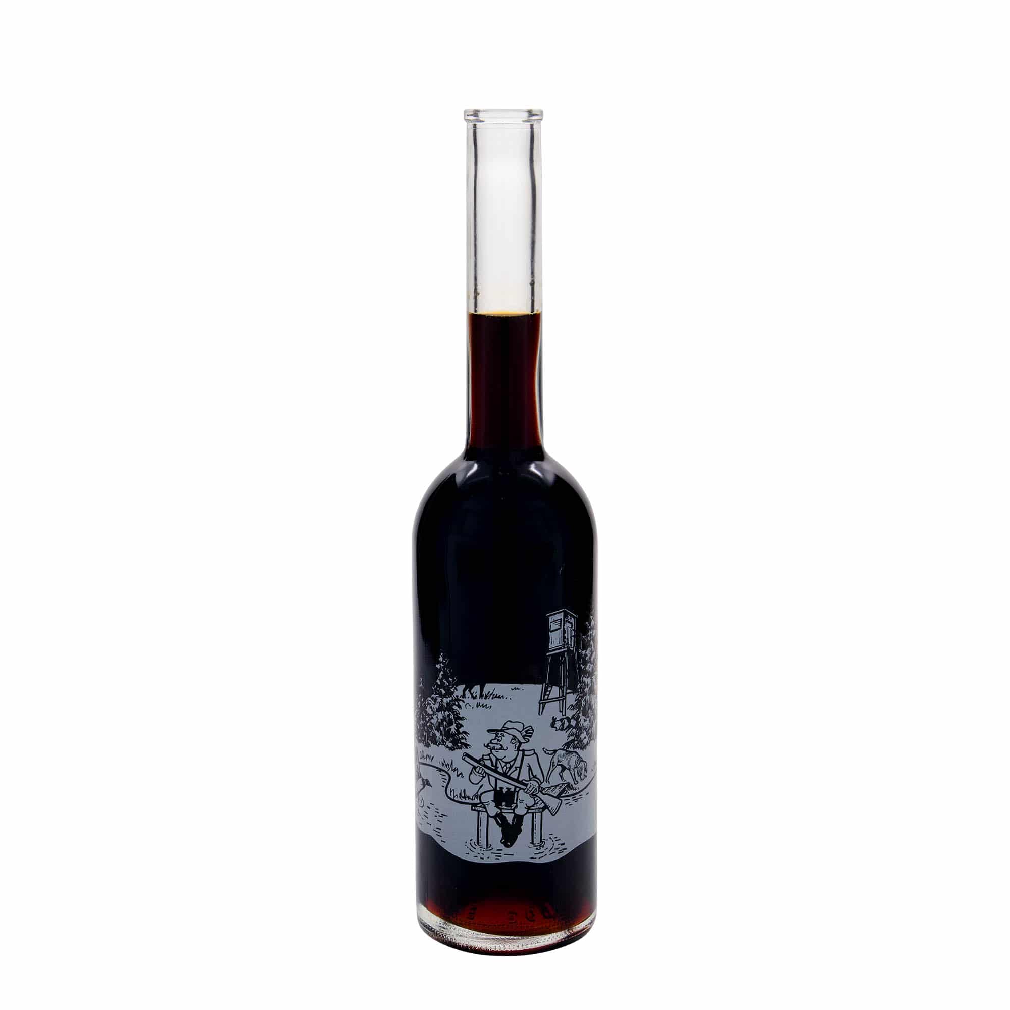 Bouteille en verre 500 ml « Opera », motif : chasseur, bouchage: bouchon