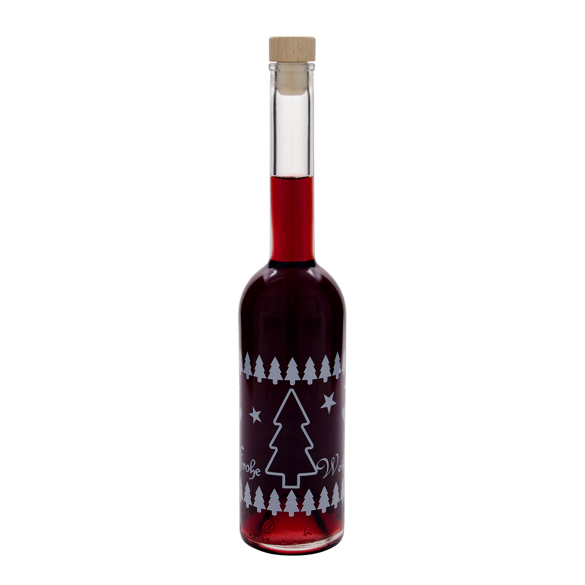 Bouteille en verre 500 ml 'Opera', motif : Noël classique, bouchage: bouchon Bouteille en verre 500 ml 'Opera', motif : Noël classique, bouchage: bouchon
