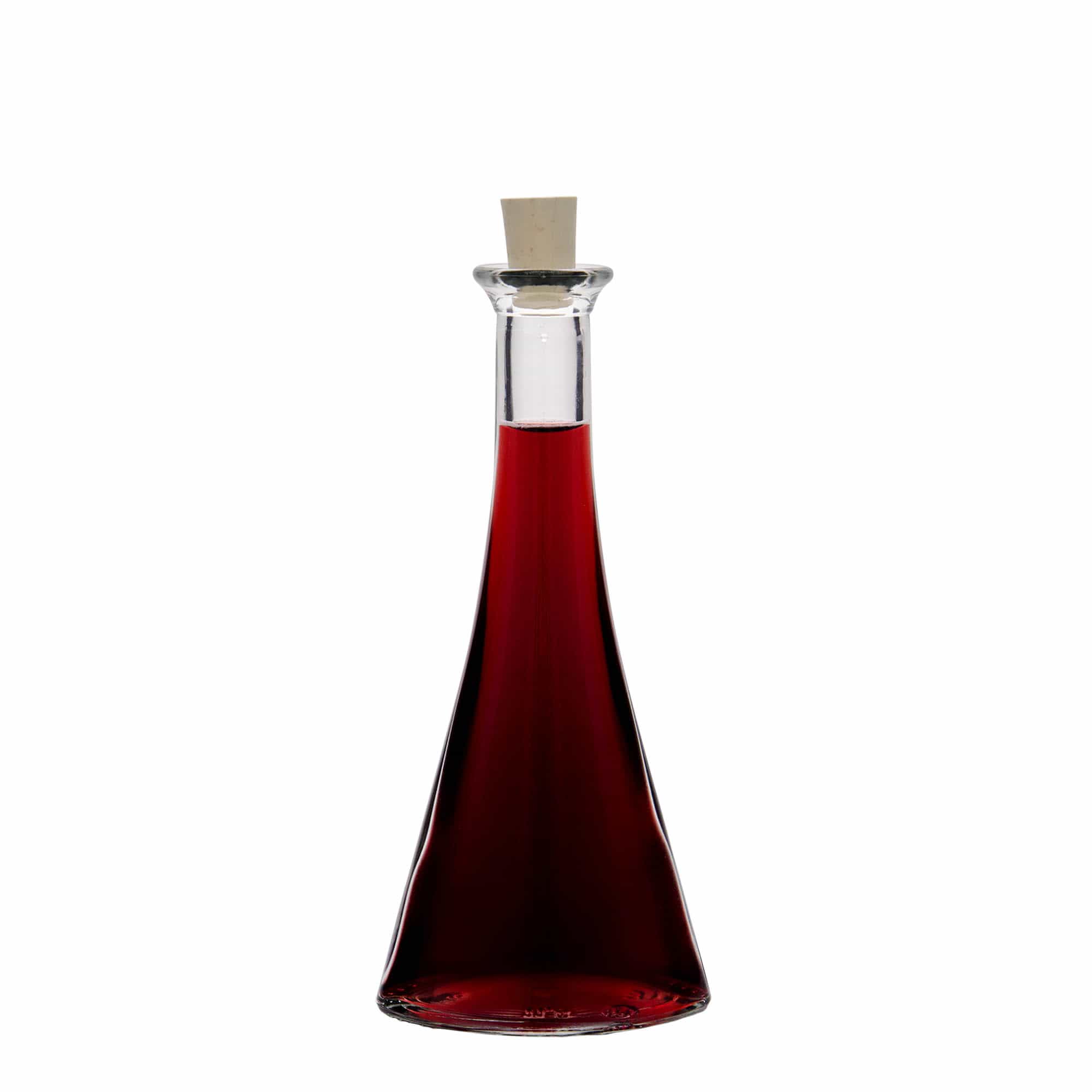 Glazen fles 'Veronica', 100 ml, halfrond, monding: kurk
