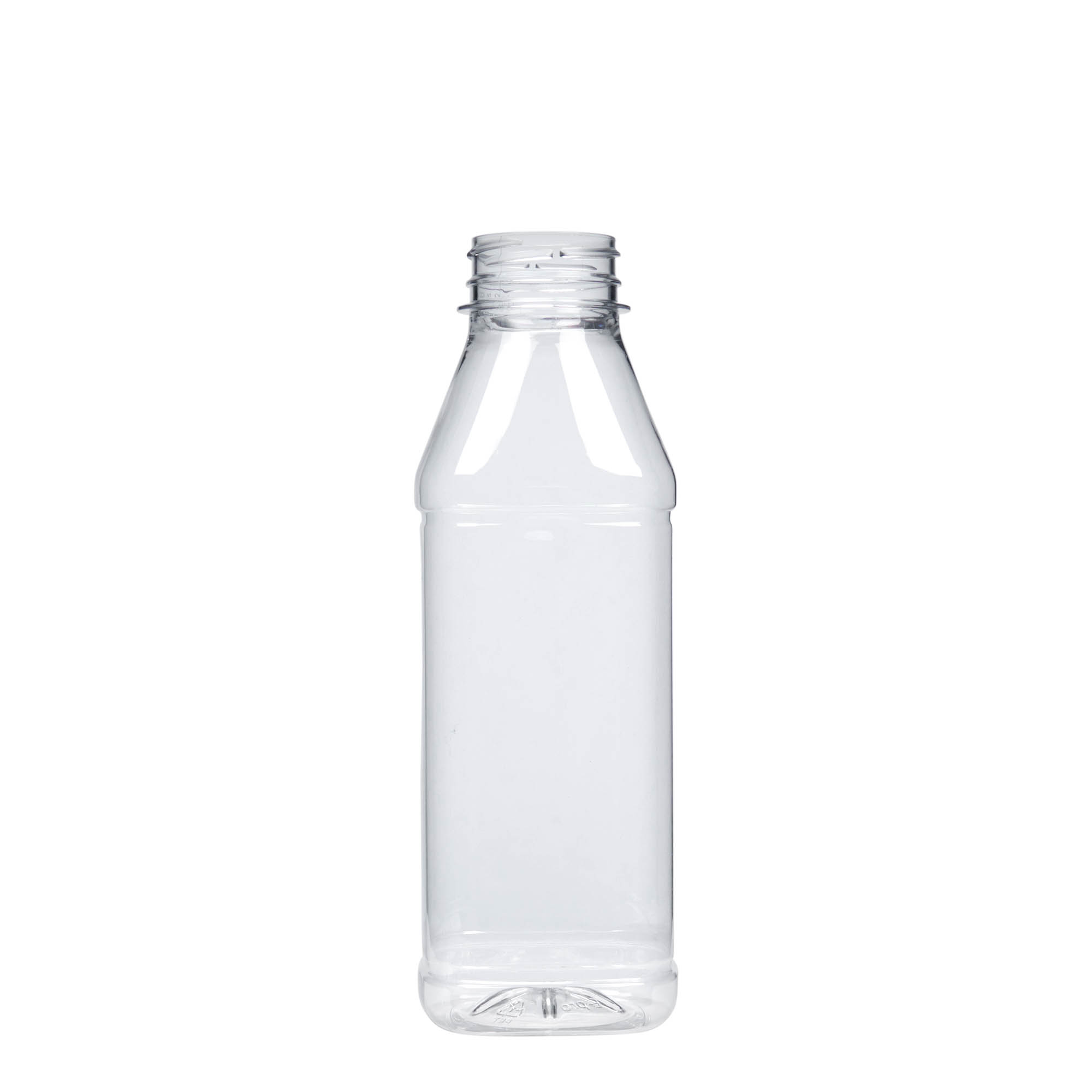 Petfles 'Milk and Juice Carré', 500 ml, vierkant, kunststof, monding: 38 mm Petfles 'Milk and Juice Carré', 500 ml, vierkant, kunststof, monding: 38 mm