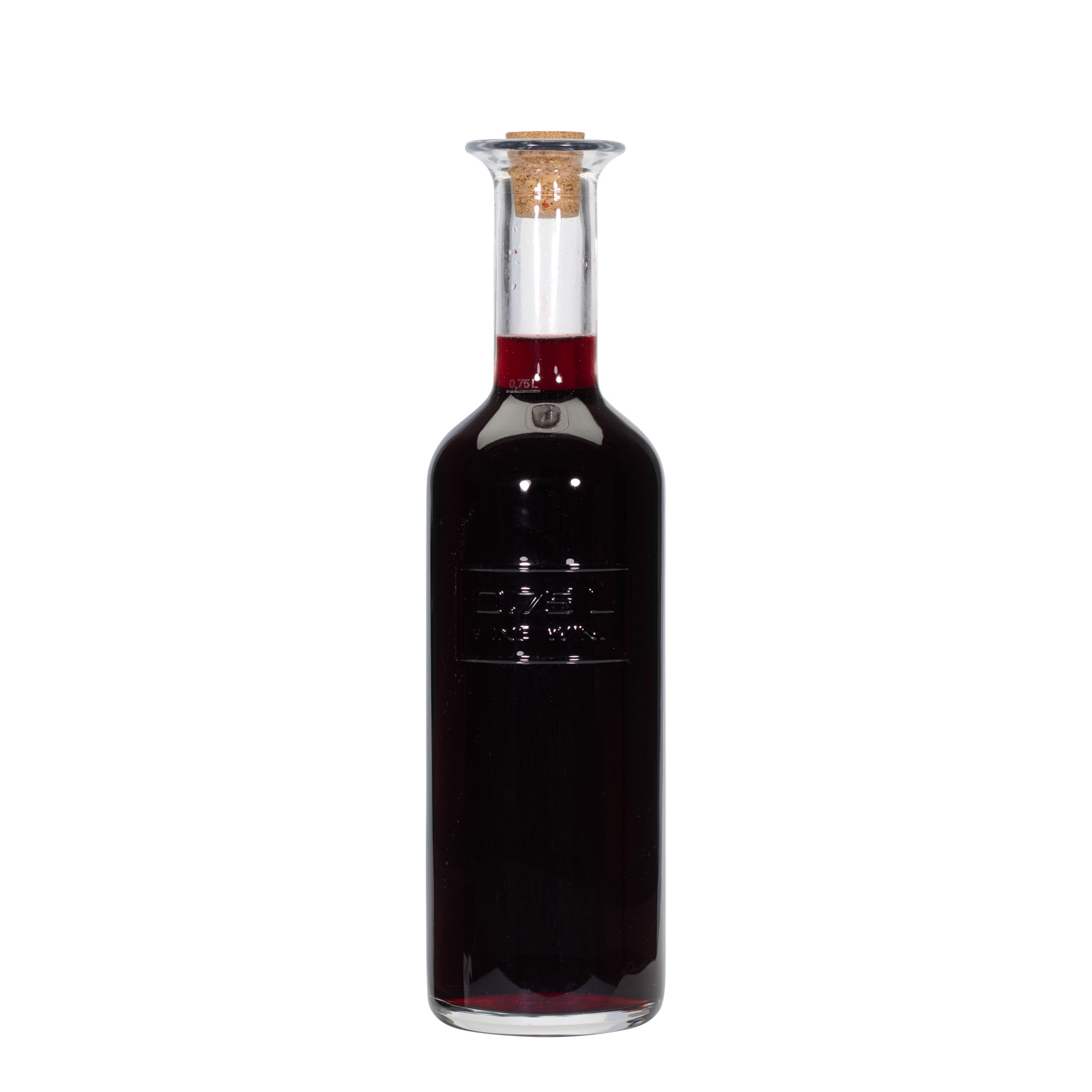 Glazen fles 'Optima Fine Wine', 750 ml, monding: kurk