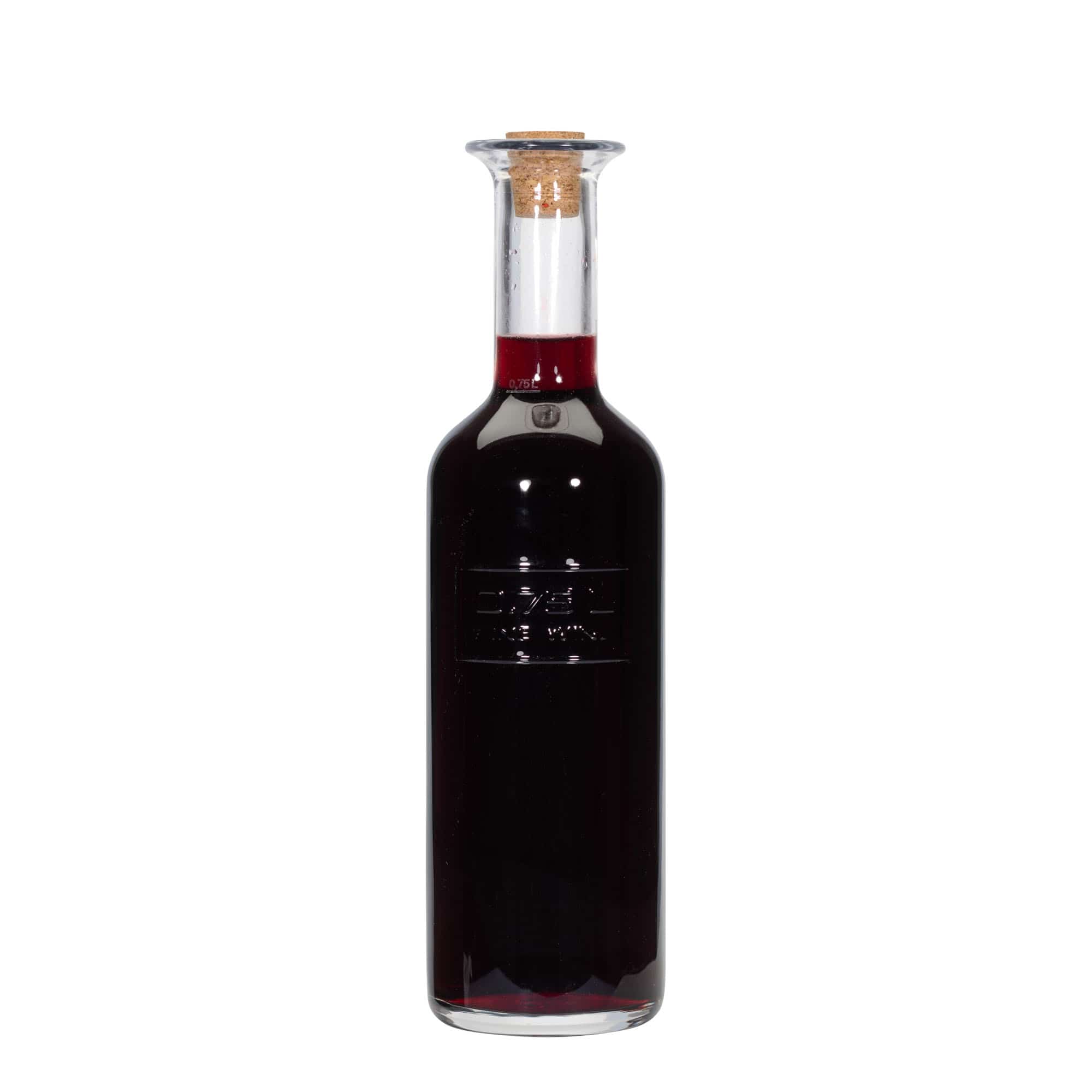 Glazen fles 'Optima Fine Wine', 750 ml, monding: kurk