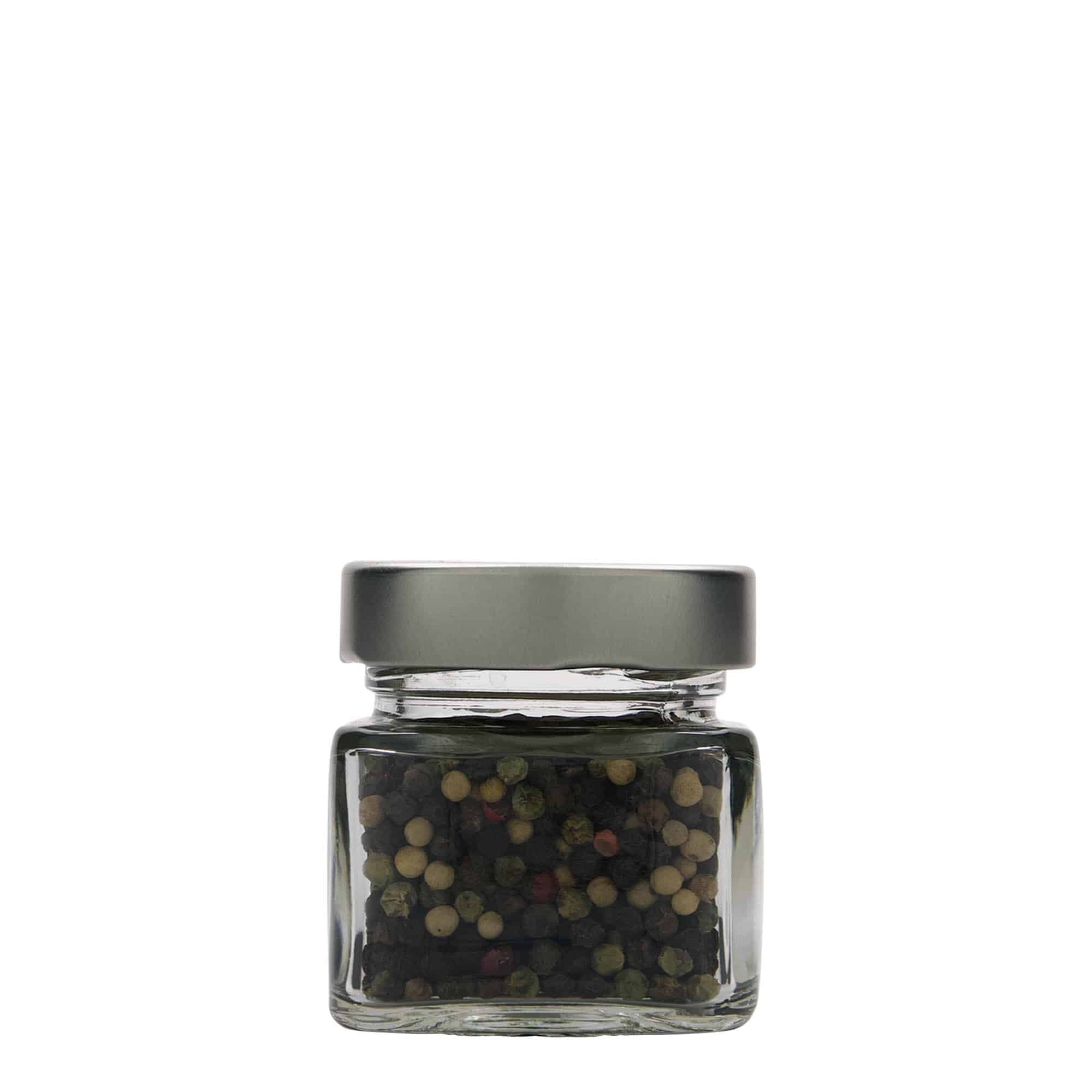 Vierkante pot 'Ikarus', 106 ml, monding: deep-twist-off (DTO 58)