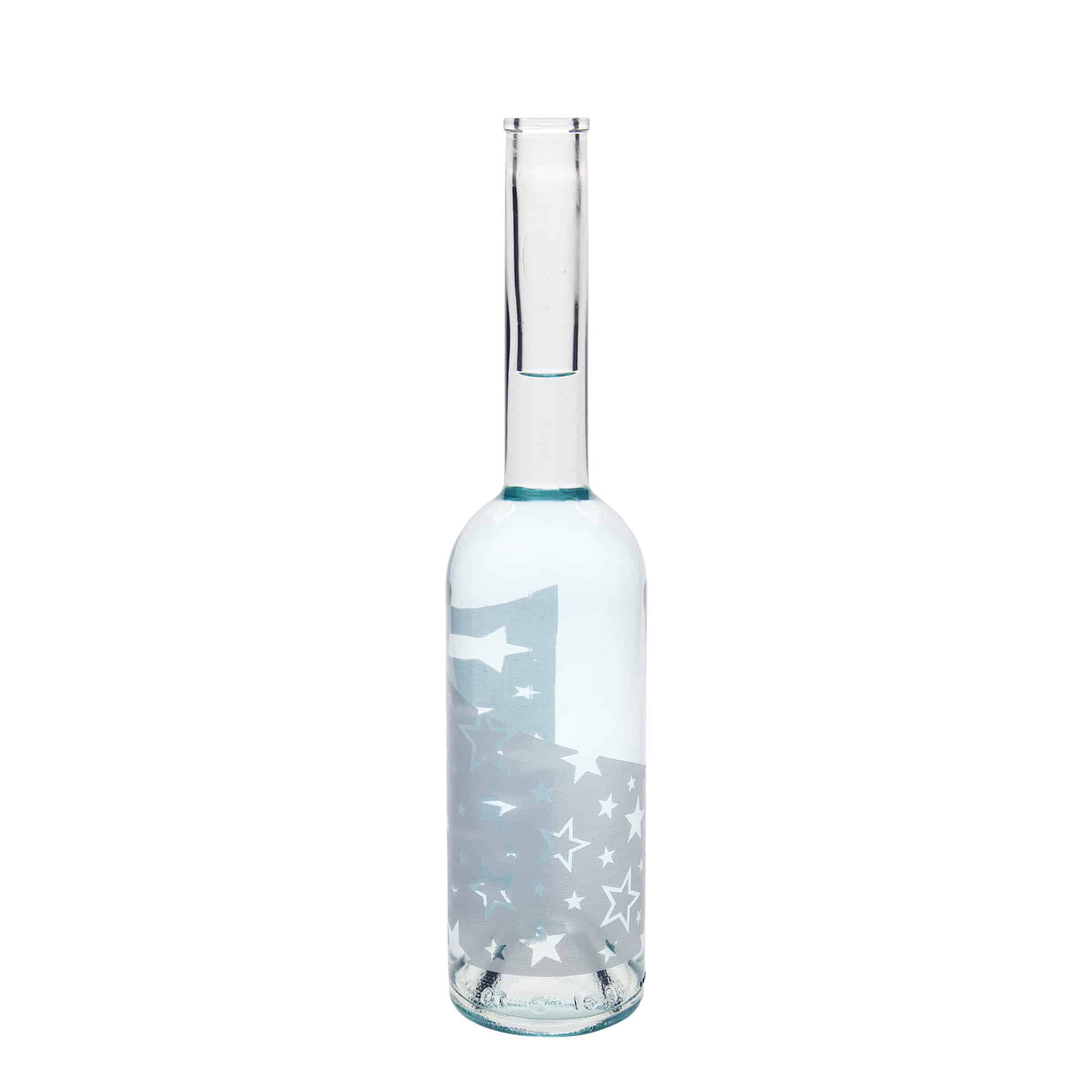 Bouteille en verre 500 ml « Opera », motif : étoiles argentées, bouchage: bouchon