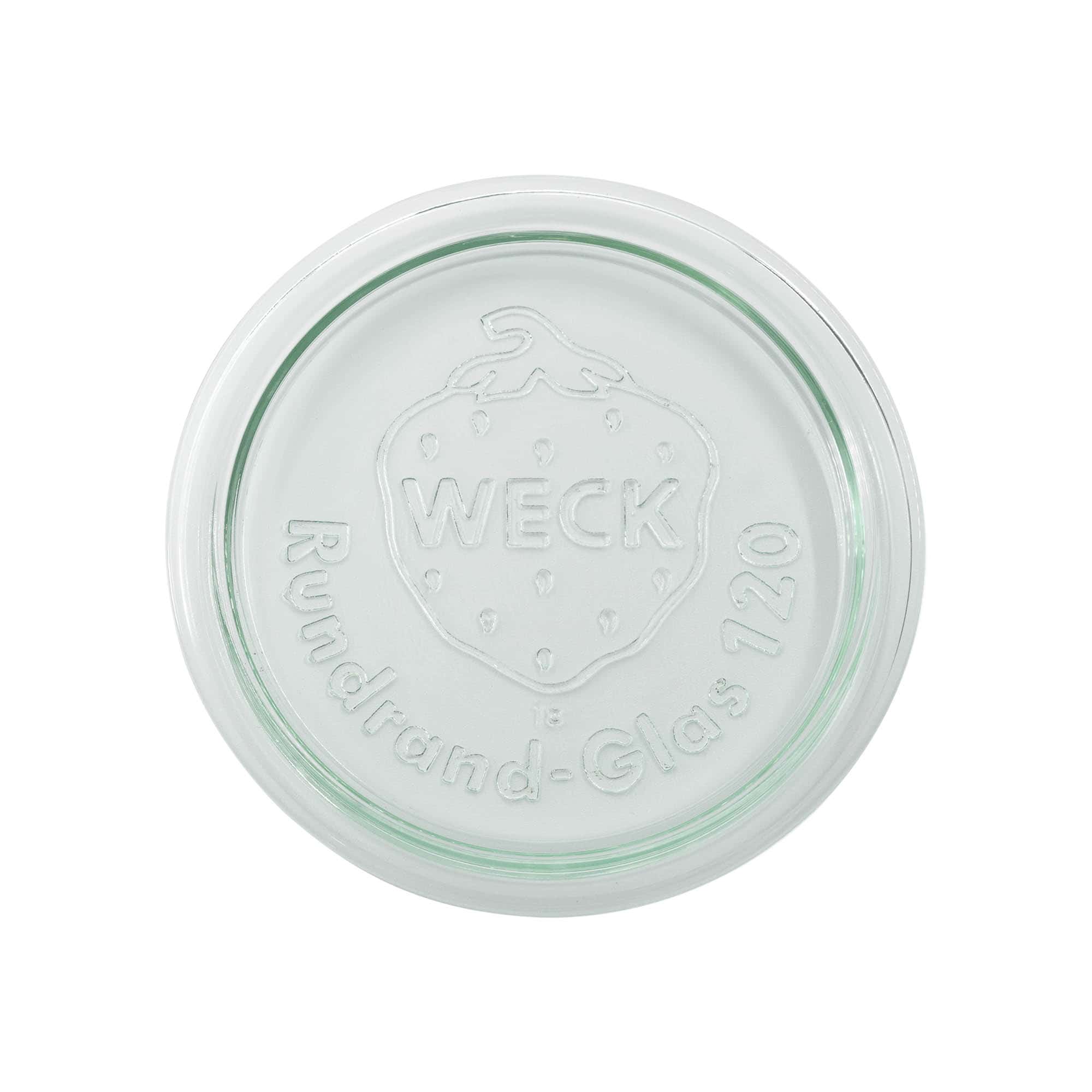 Couvercle en verre WECK aux bords arrondis, pour bouchage: RR120