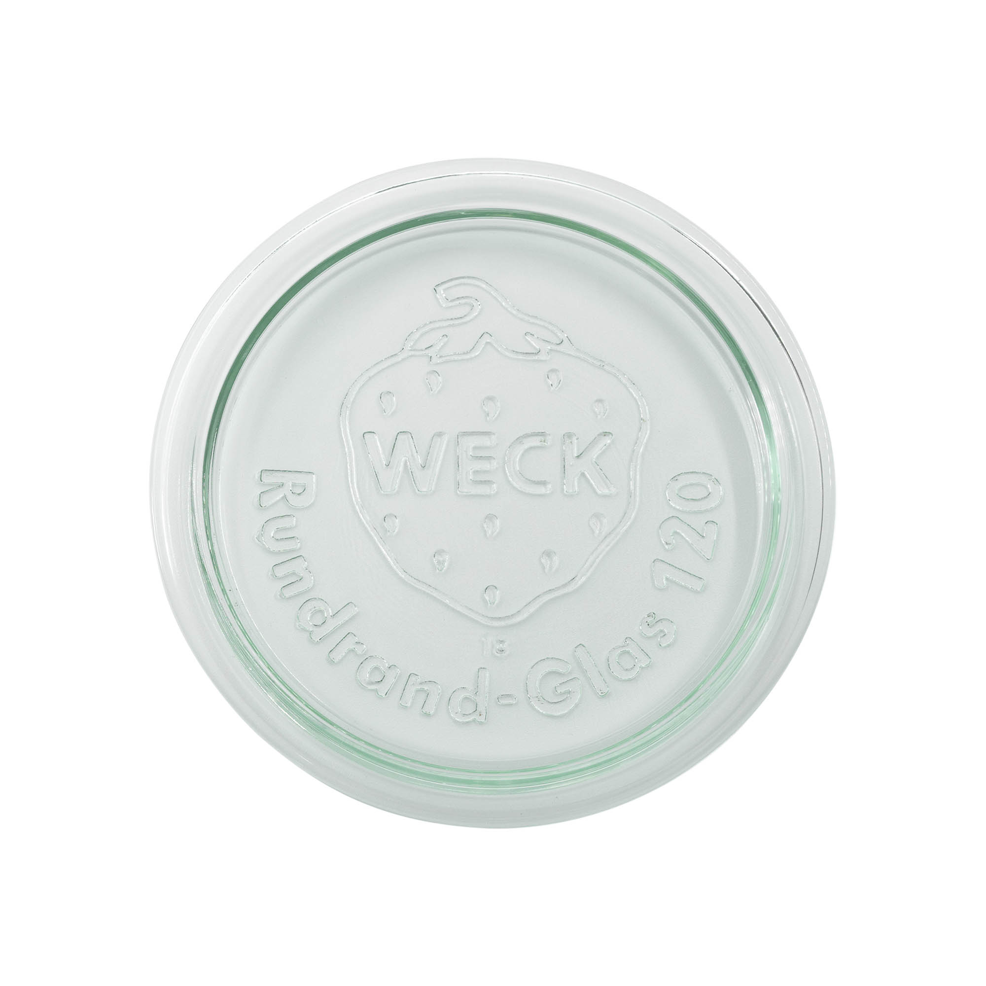 Couvercle en verre WECK aux bords arrondis, pour bouchage: RR120