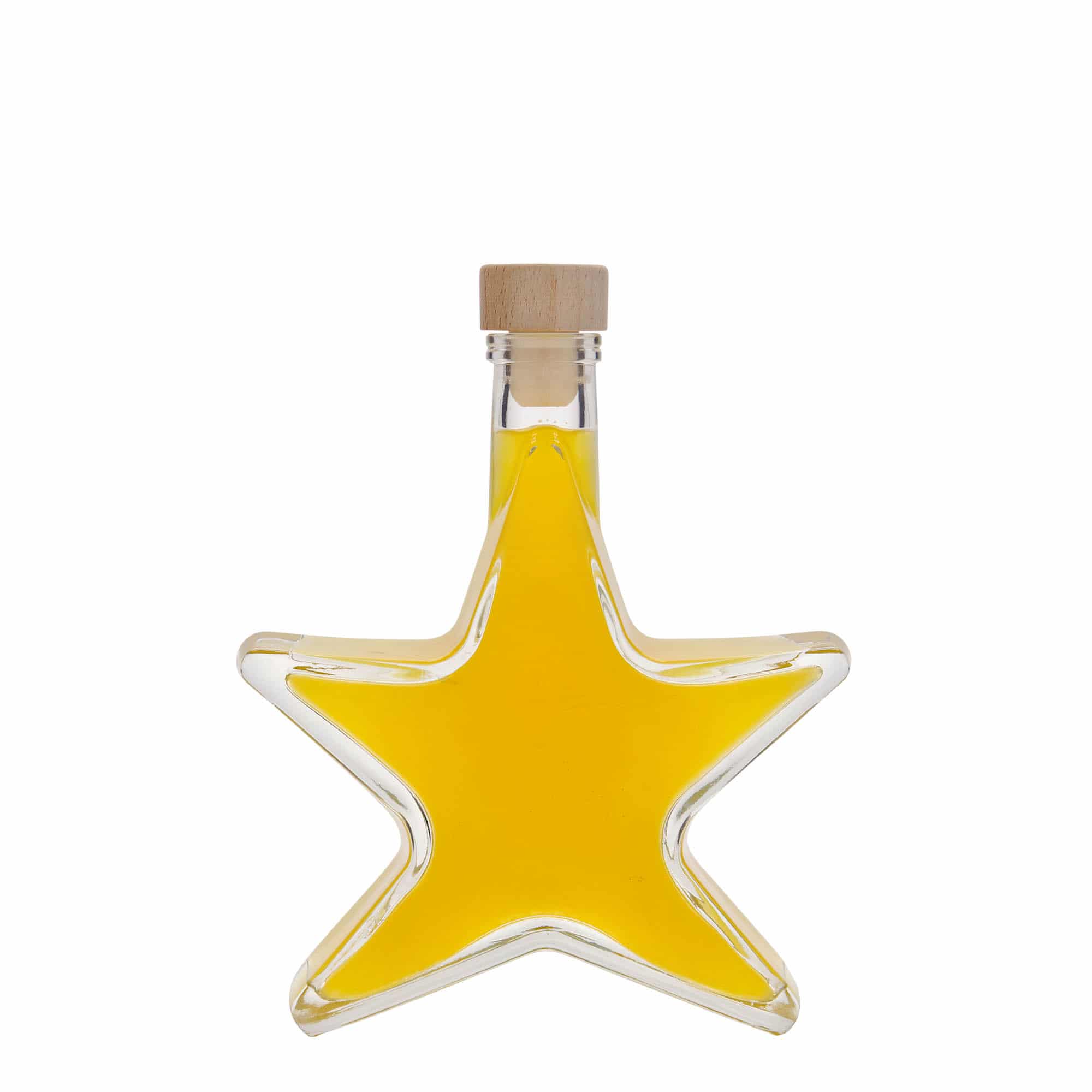 Glazen fles 'Ster', 200 ml, monding: kurk