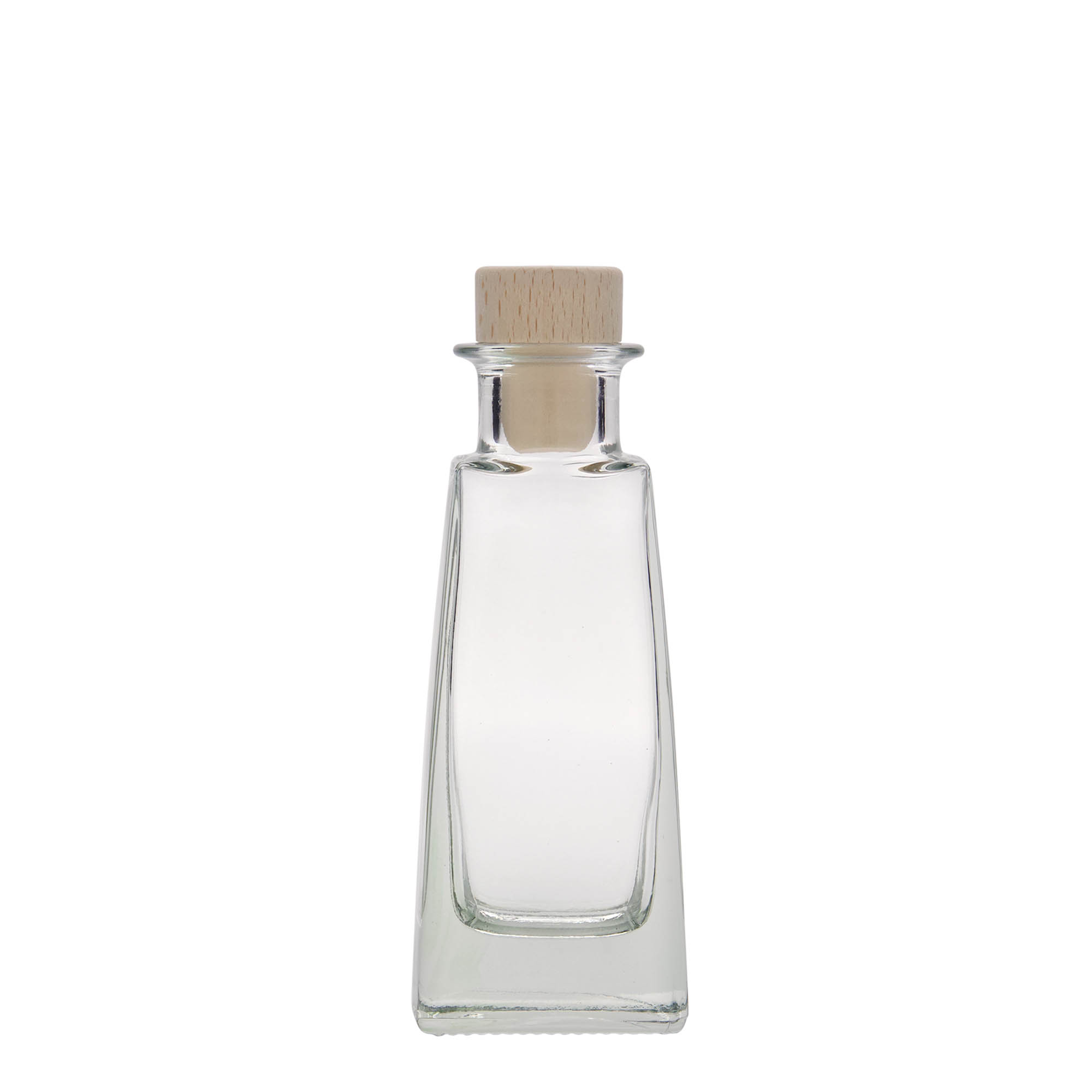 Bouteille en verre 100 ml 'Timmy', rectangulaire, bouchage: bouchon Bouteille en verre 100 ml 'Timmy', rectangulaire, bouchage: bouchon