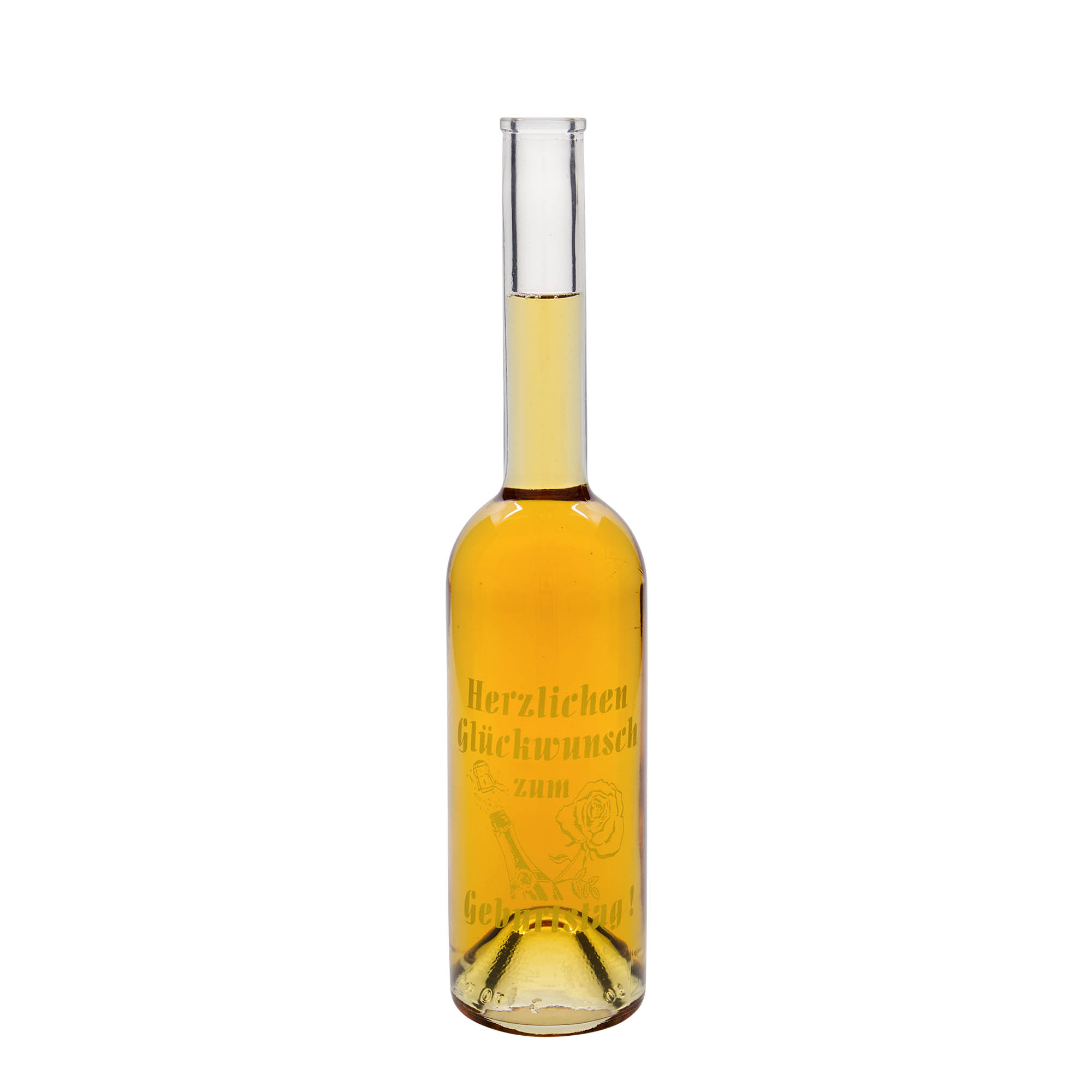 Bouteille en verre 500 ml 'Opera', motif : bouteille naissance, bouchage: bouchon