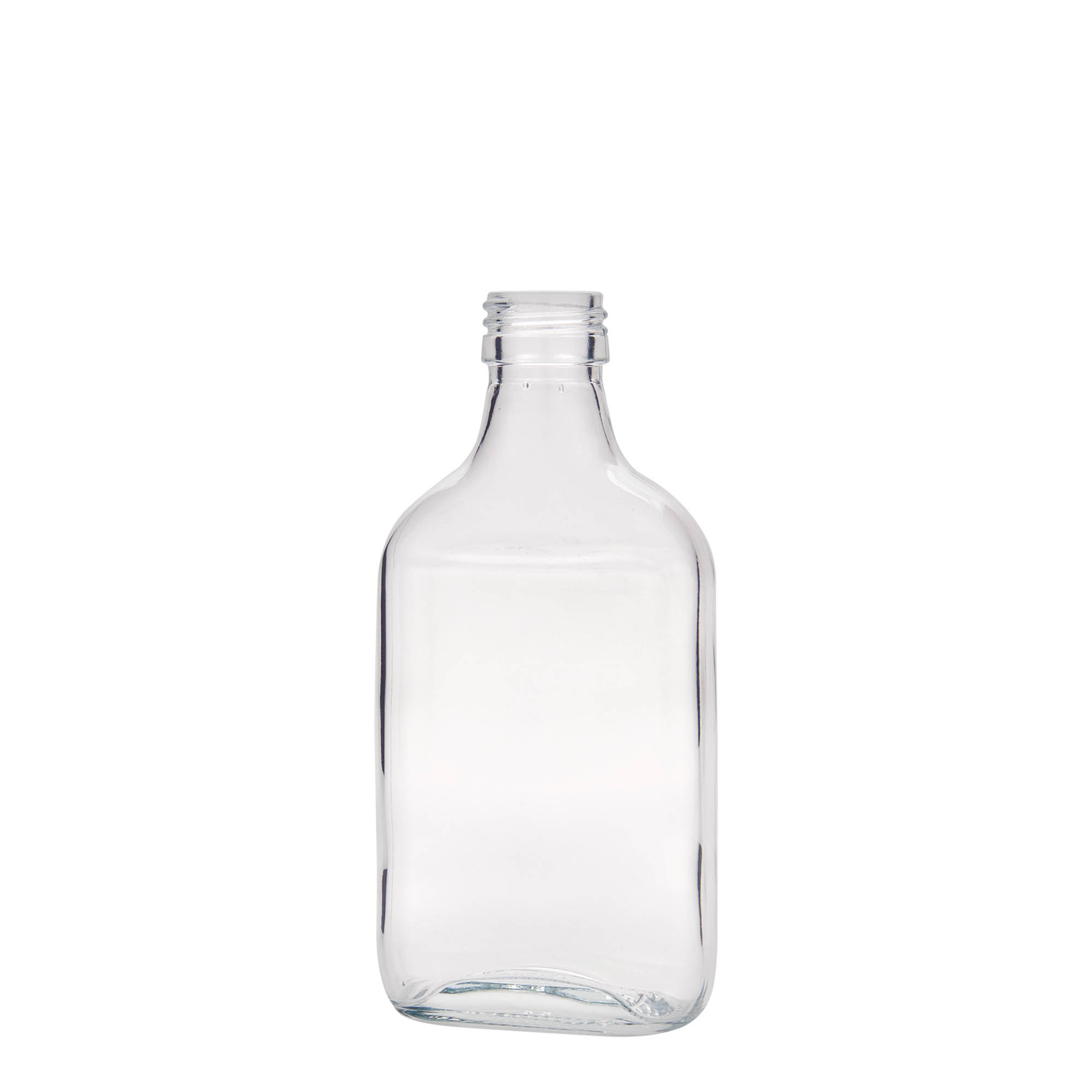 Flasque 200 ml, rectangulaire, verre, bouchage: PP 28