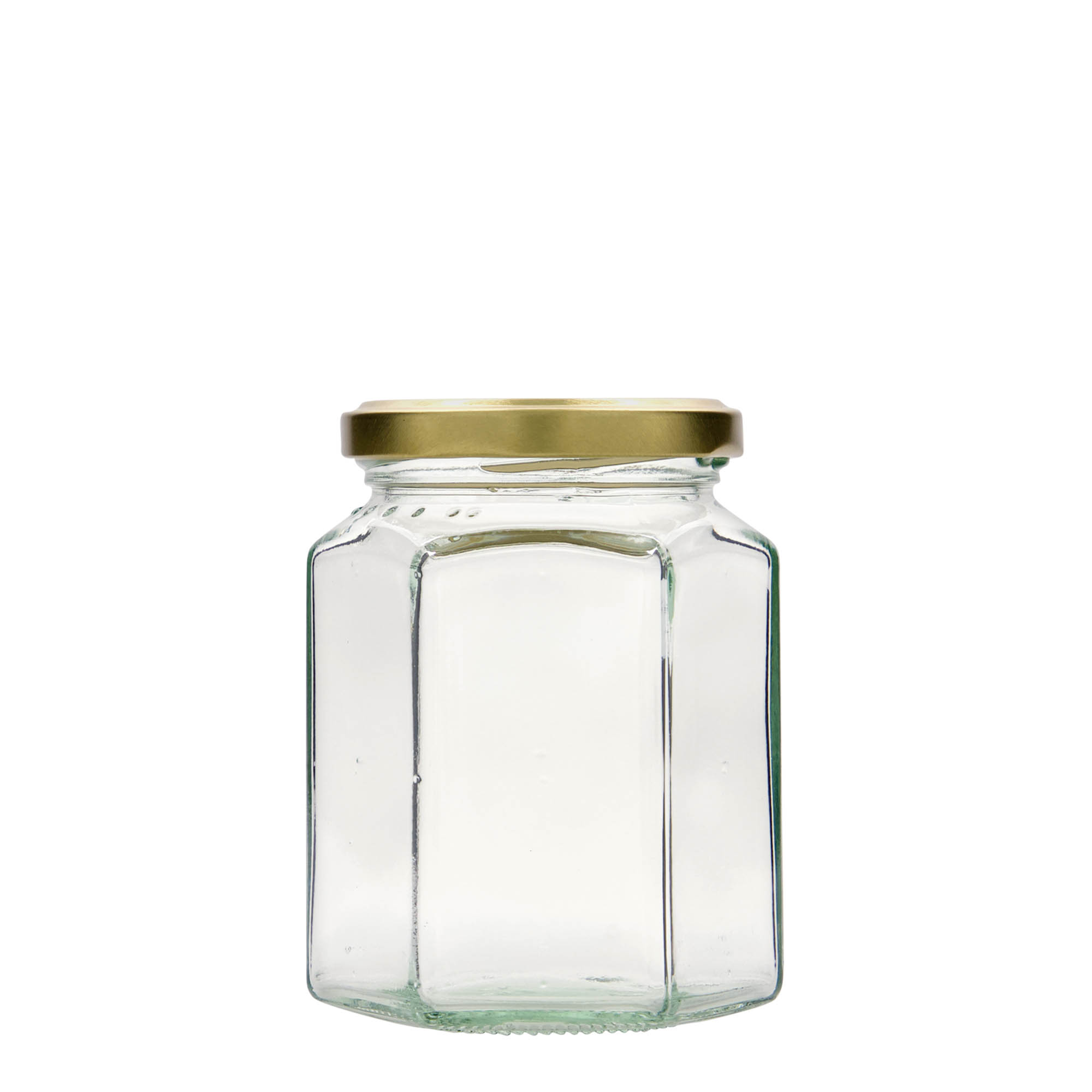 Hexagonale pot, 288 ml, monding: twist-off (TO 63) Hexagonale pot, 288 ml, monding: twist-off (TO 63)