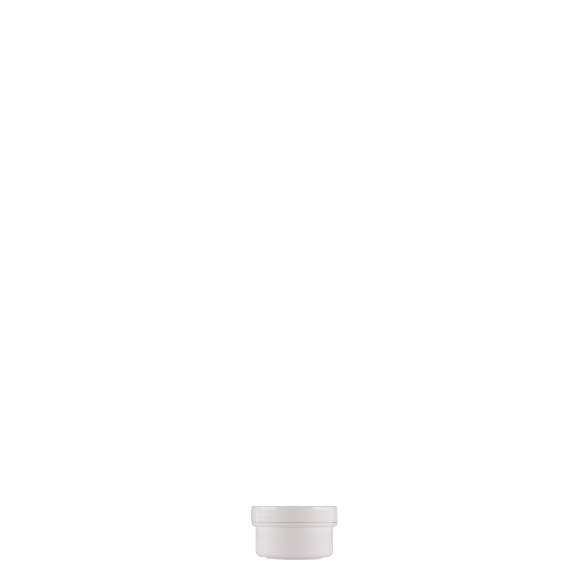 Boîte en plastique 6 ml 'White Line', PP, blanche, bouchage: Bougage à vis Boîte en plastique 6 ml 'White Line', PP, blanche, bouchage: Bougage à vis