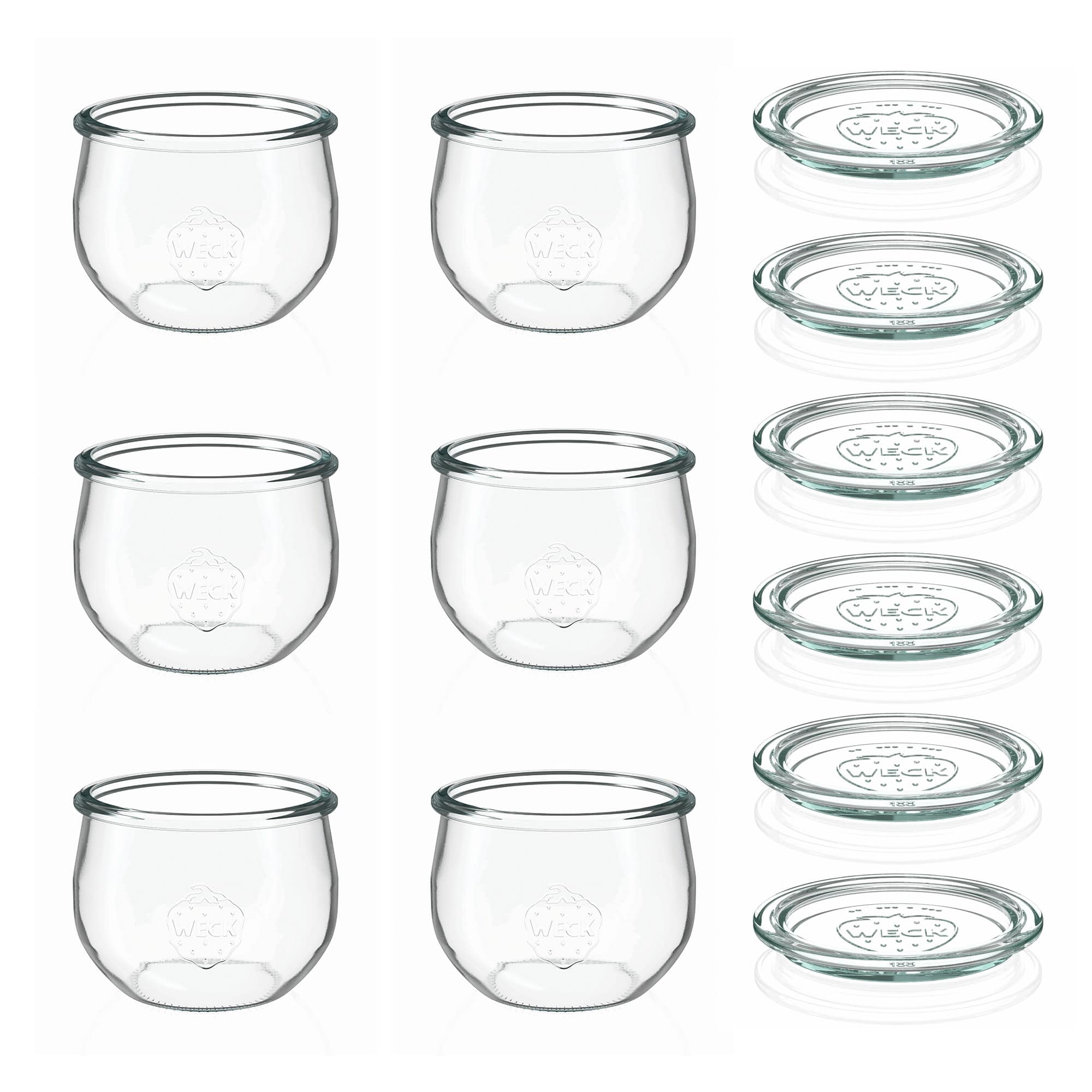 6x 580 ml WECK-tulpenpot met glazen deksel RR 100
