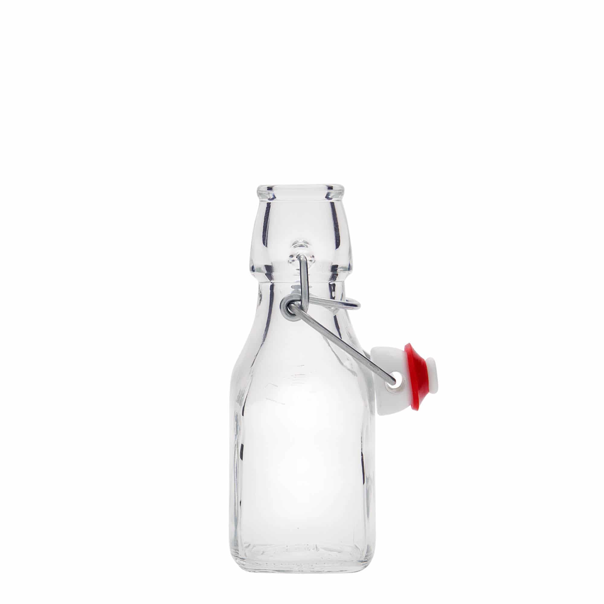 Bouteille en verre 125 ml 'Swing', carrée, bouchage: bouchon mécanique Bouteille en verre 125 ml 'Swing', carrée, bouchage: bouchon mécanique