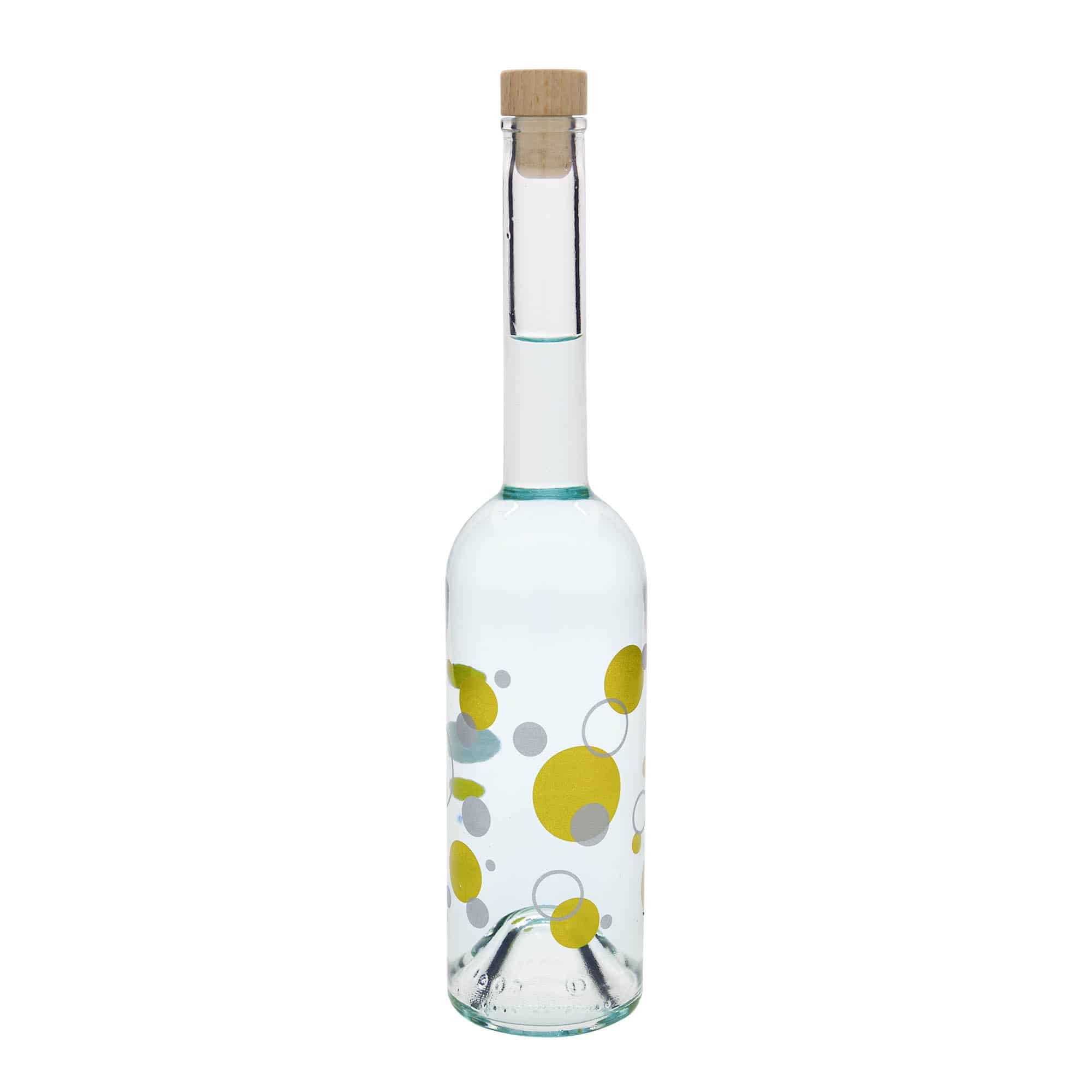 Glazen fles 'Opera', 500 ml, motief: Stippen, monding: kurk