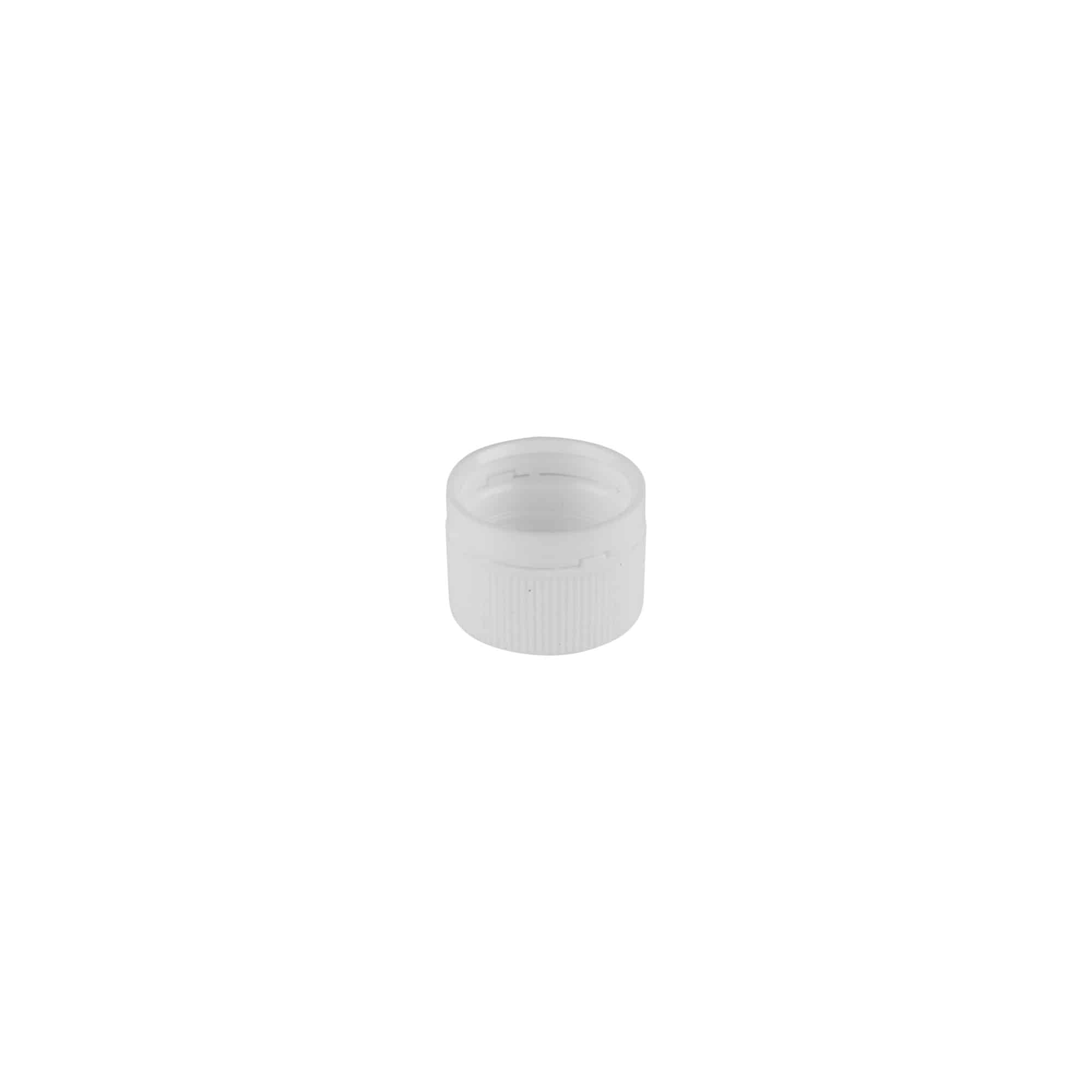 Bougage à vis pour éprouvette en PET, plastique, blanc